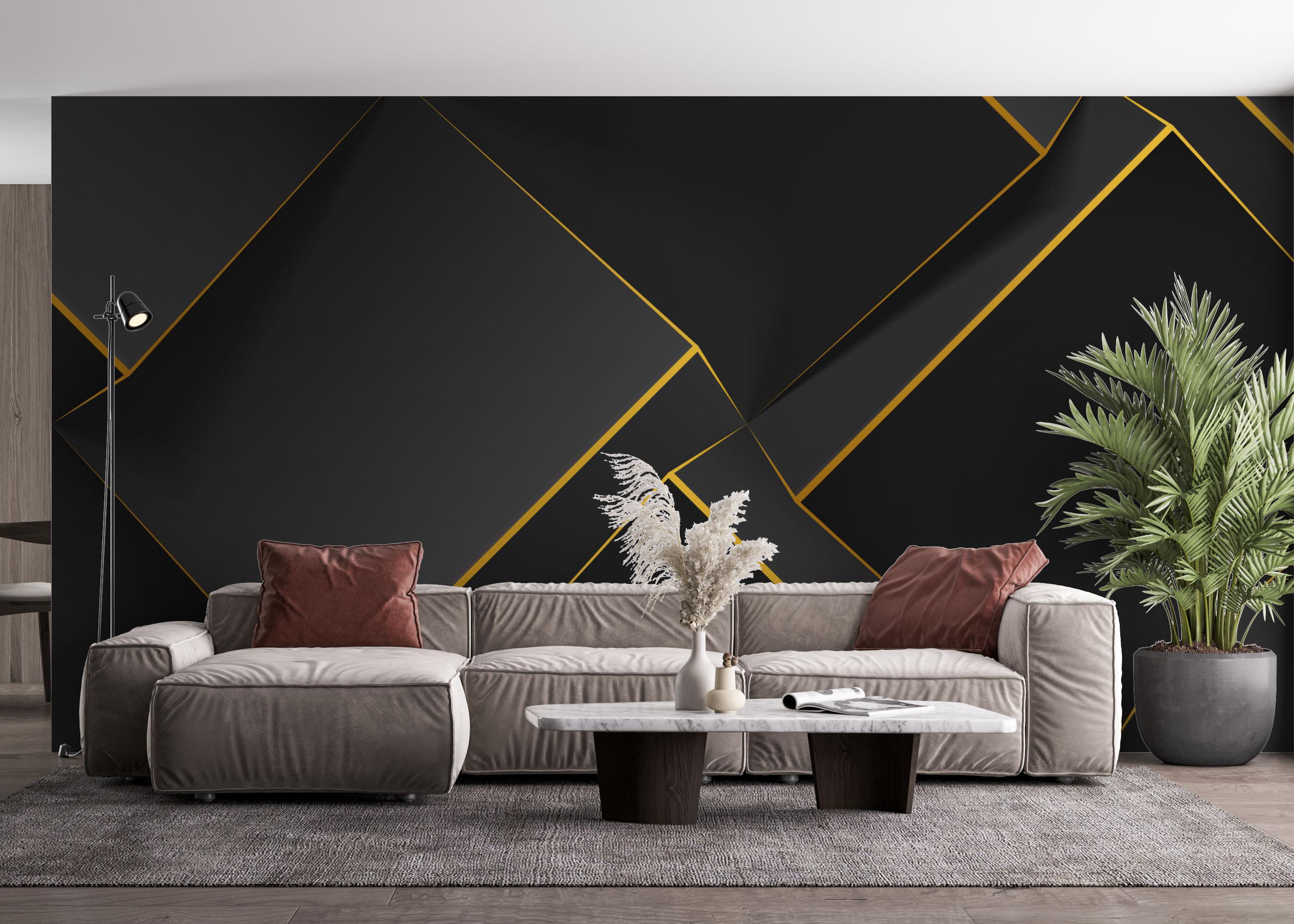 Fototapete Volumetric Yellow Cubes mockup 4