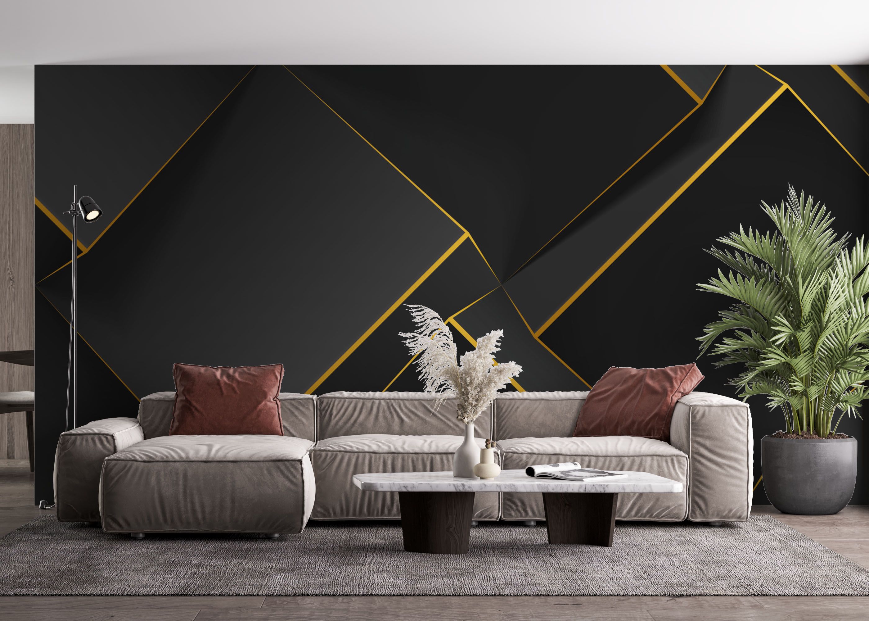 Volumetric Yellow Cubes mockup 4