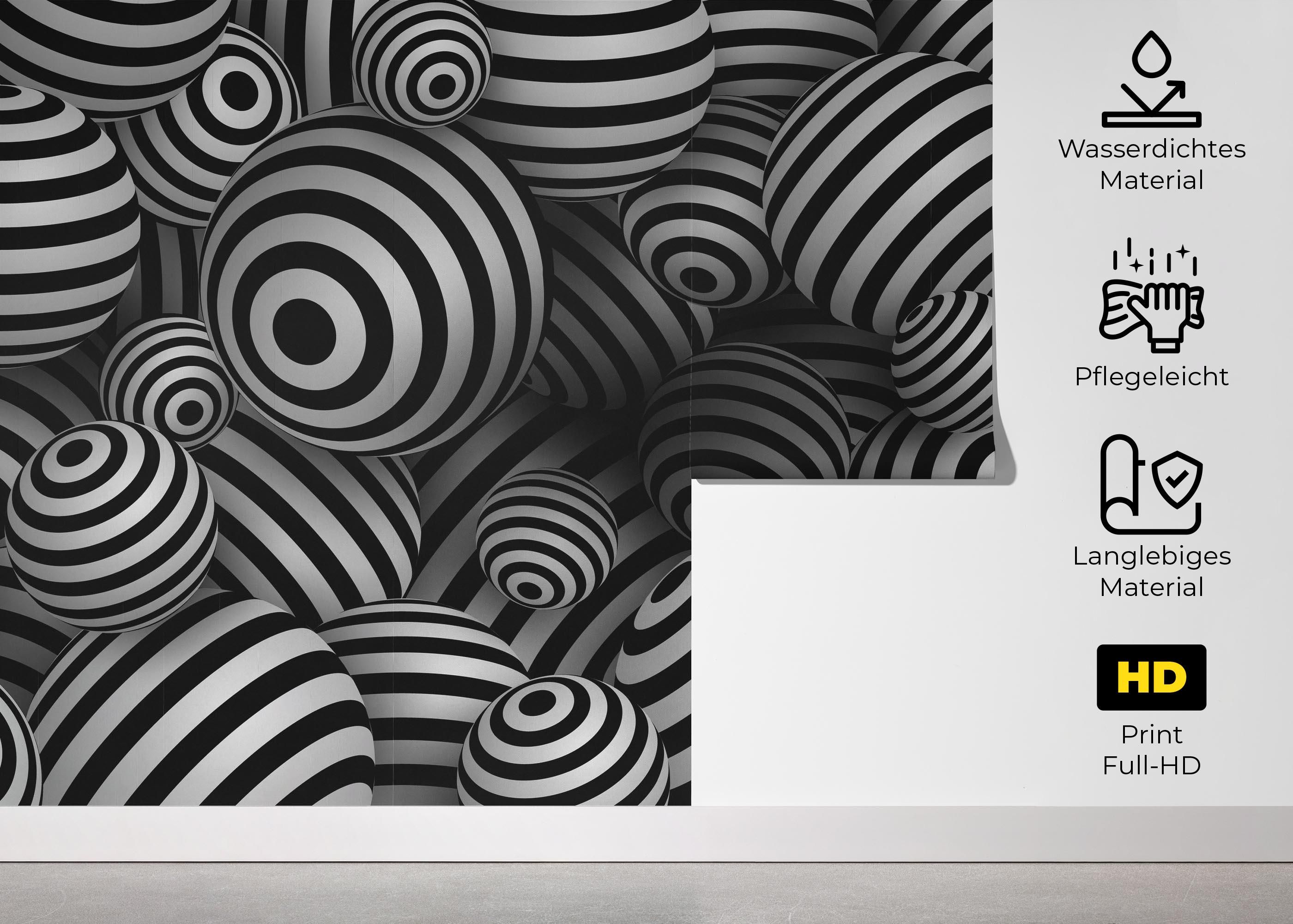 Black White 3d Balls mockup 5