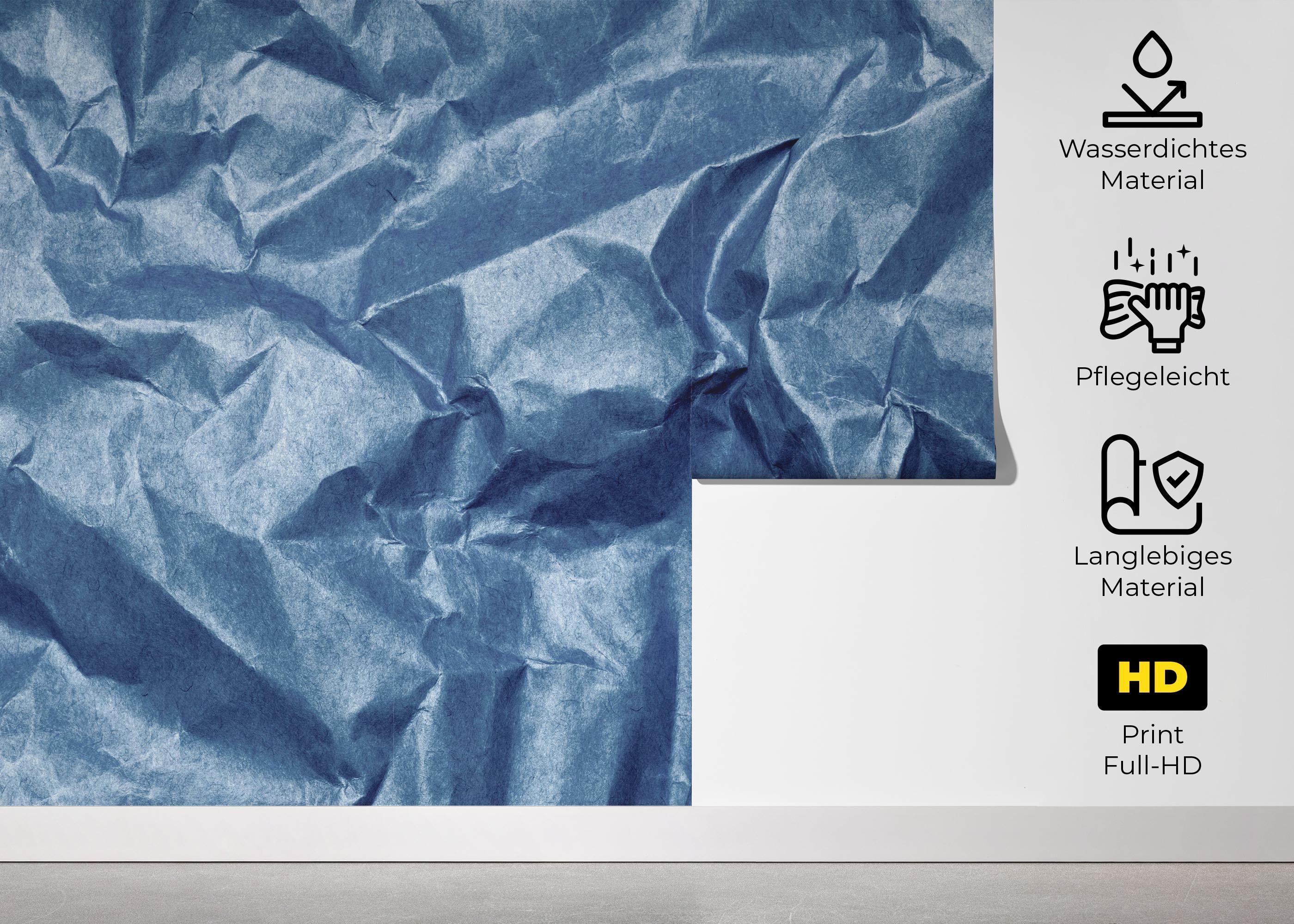 Blue Crumpled Sheet mockup 5