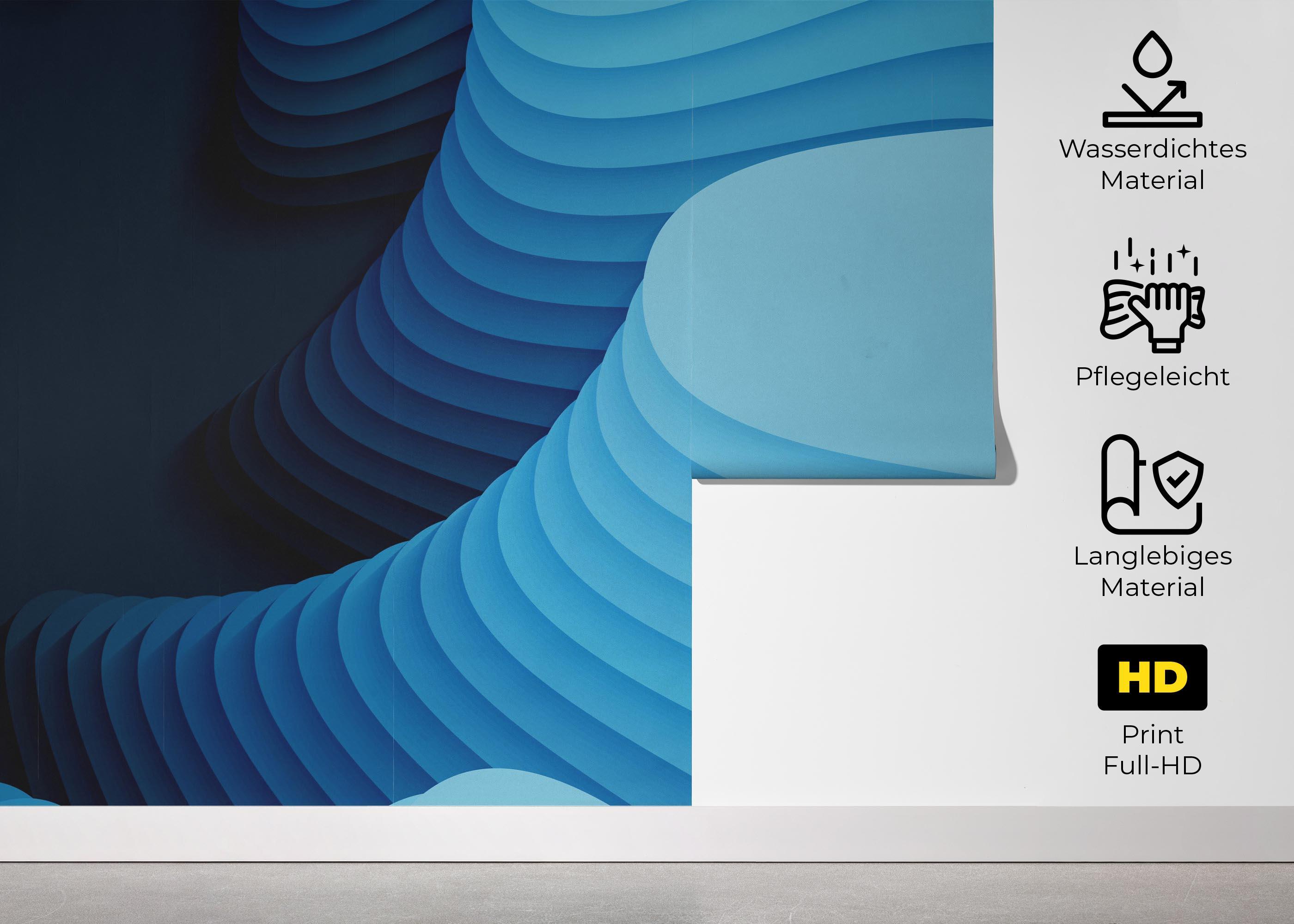 Fototapete Blue Shades Paper mockup 5
