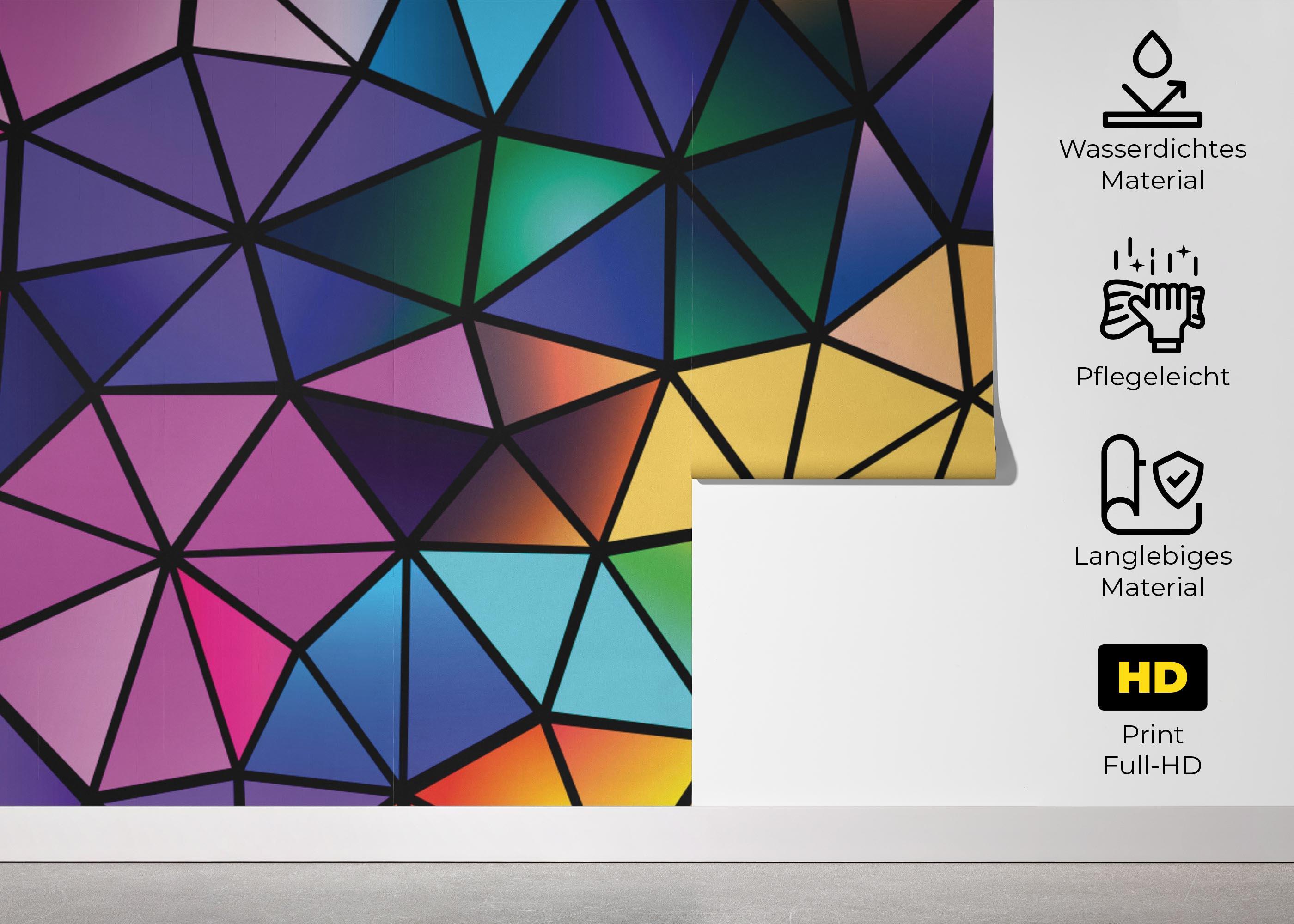 Fototapete Color Mosaic Polygons mockup 5