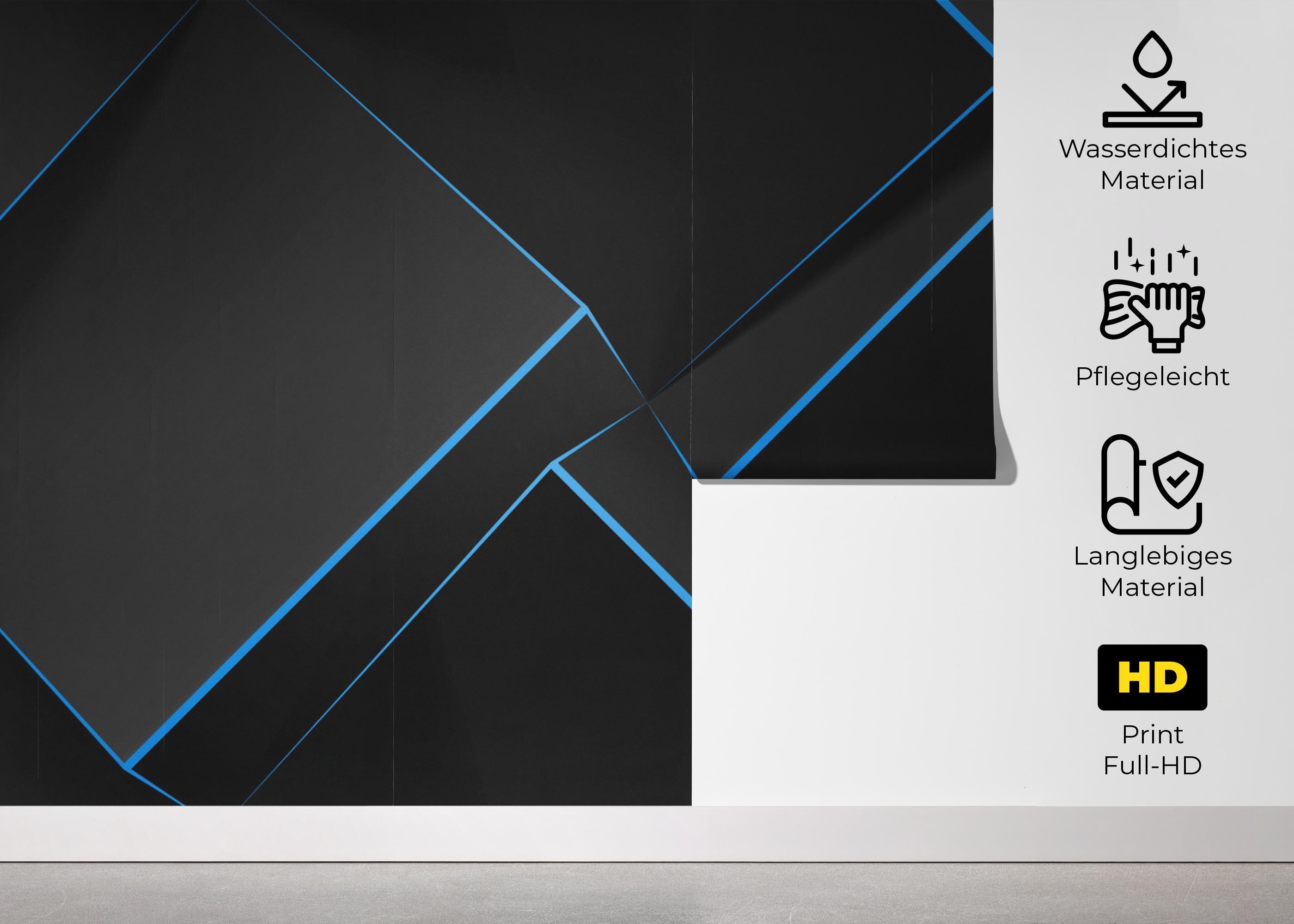 Fototapete Volumetric Blue Cubes mockup 5