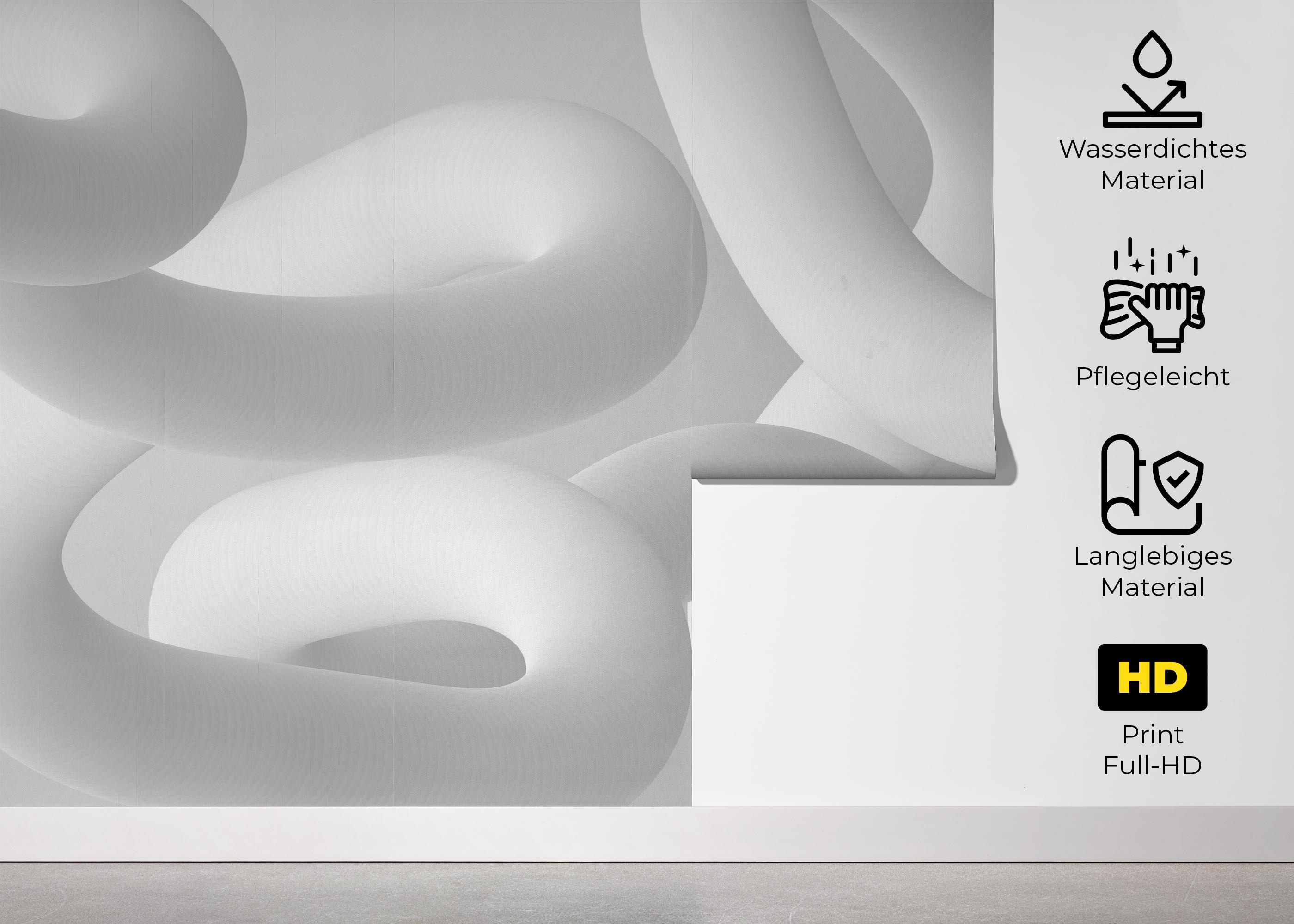 Fototapete White Grey 3d Line mockup 5