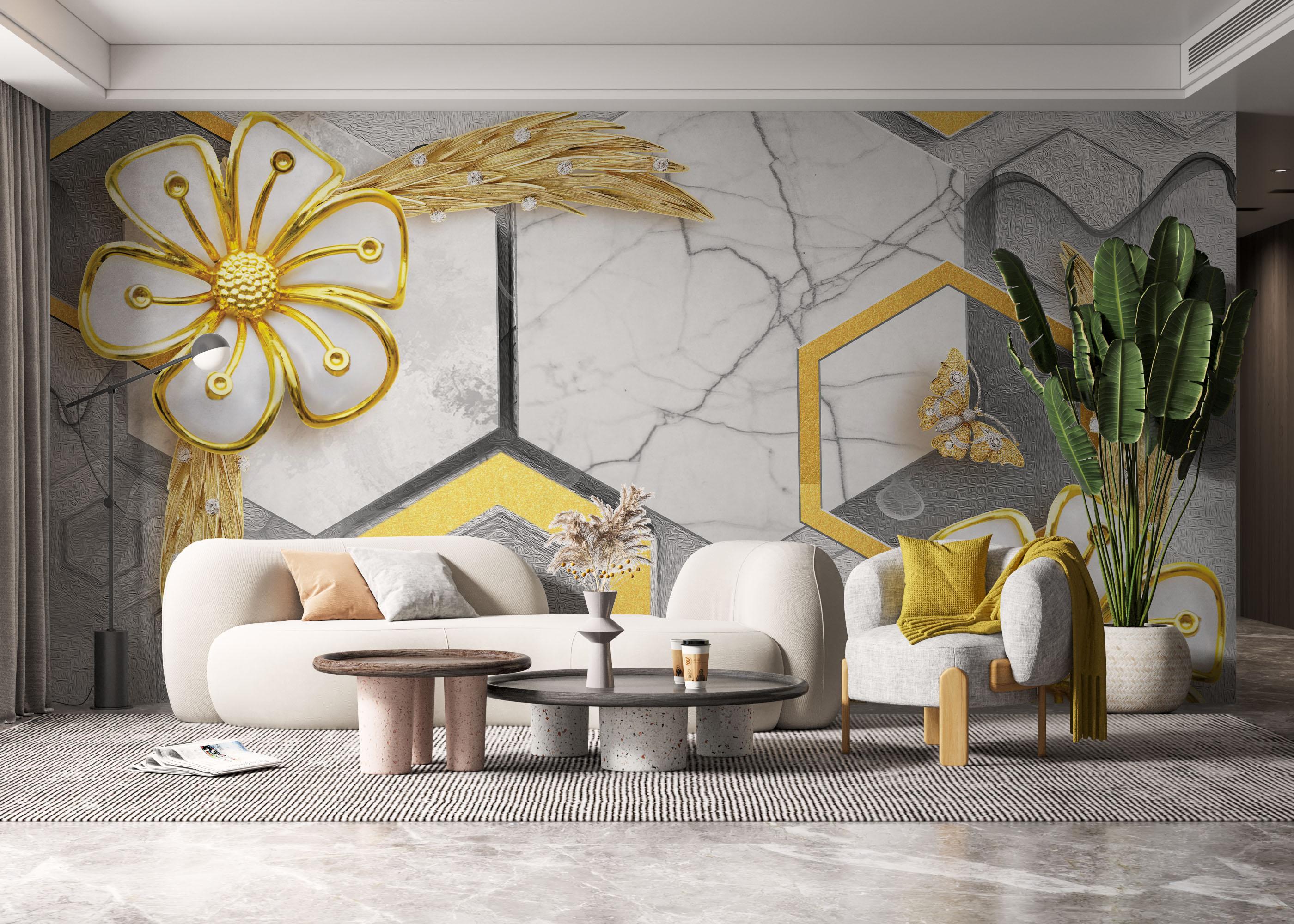 Fototapete 3d Geometric Nature mockup 6