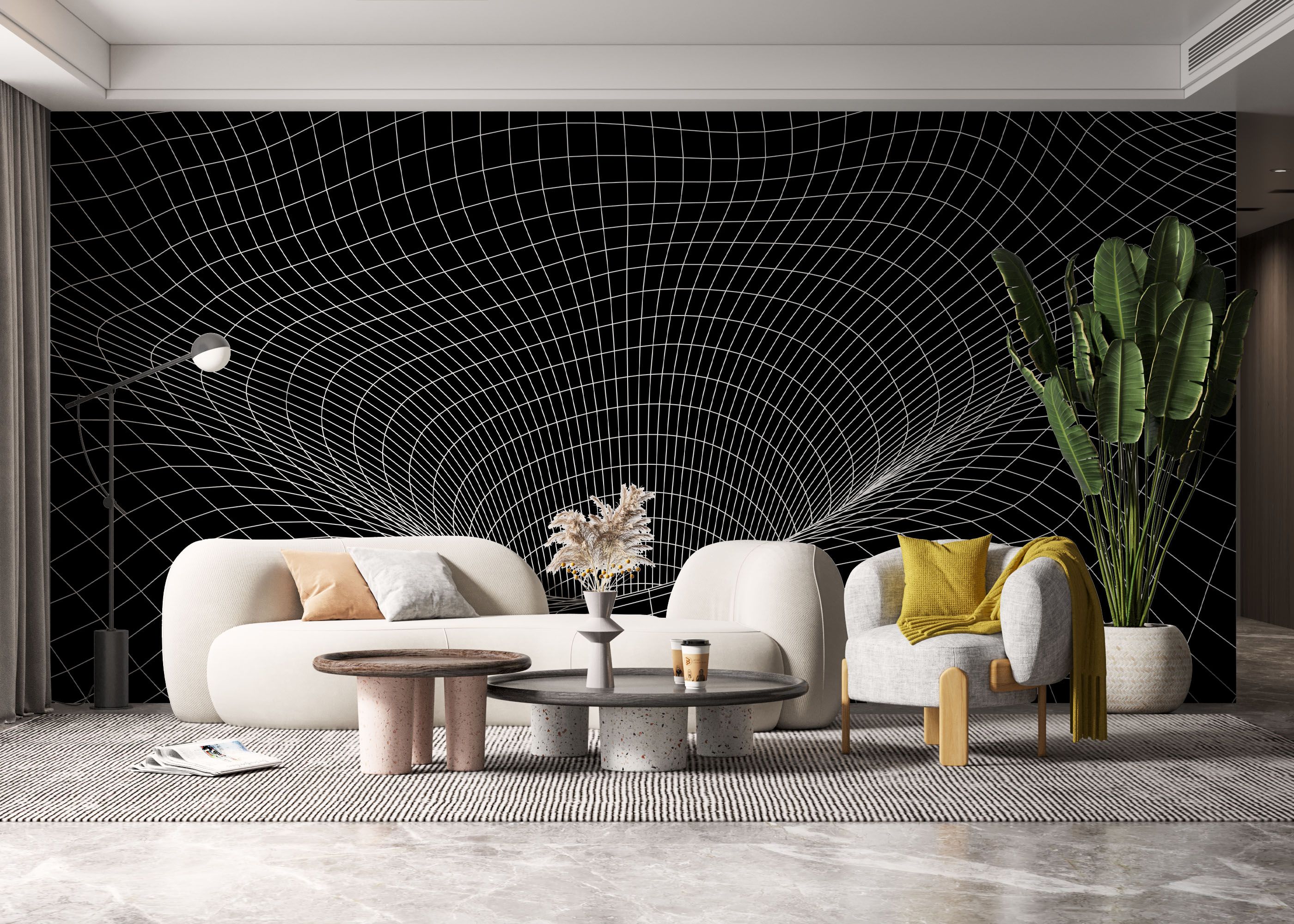 Black 3d Hole Line mockup 6