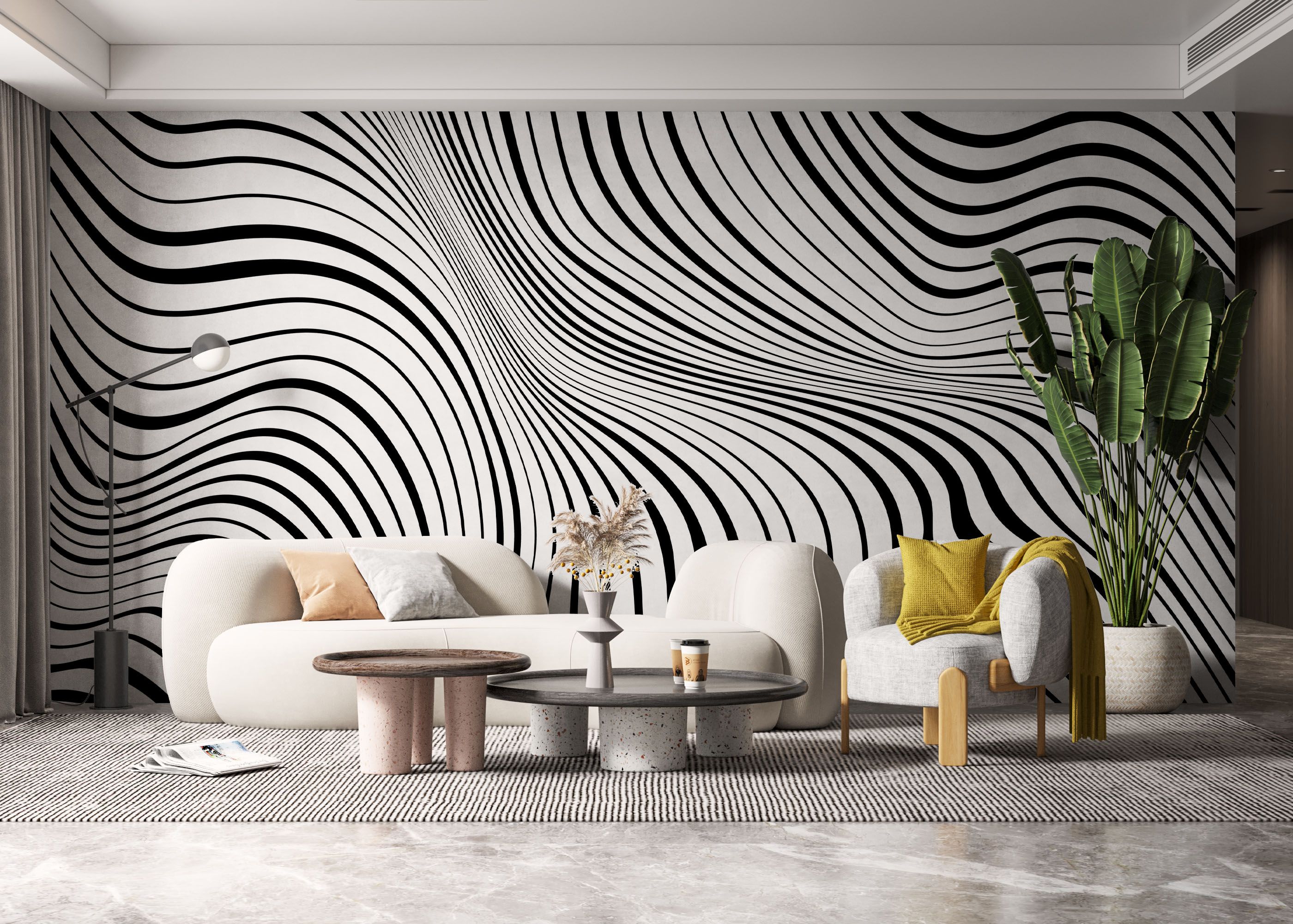 Black 3d Texture Line mockup 6