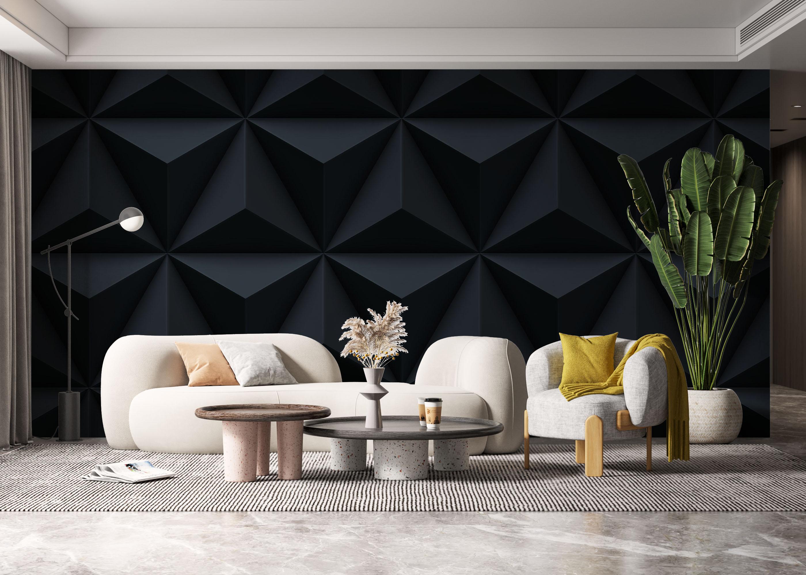 Fototapete Black 3d Triangle mockup 6