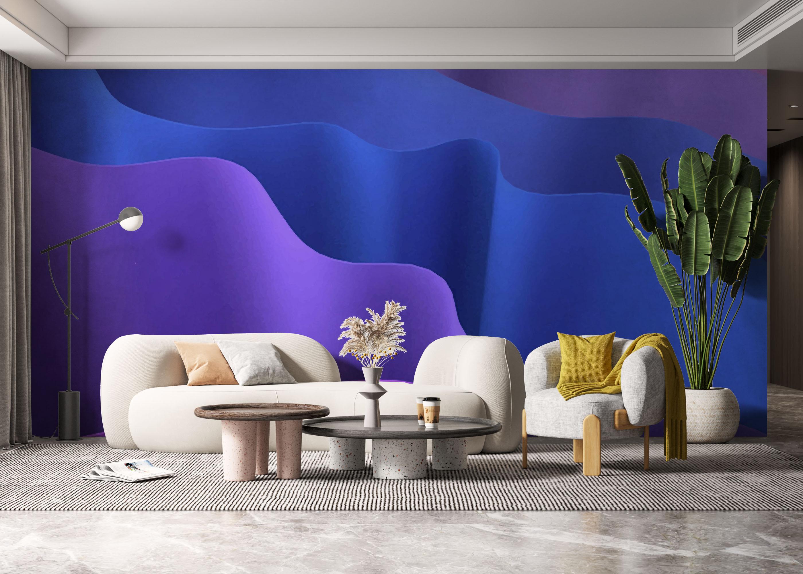 Fototapete Blue 3d Paper mockup 6