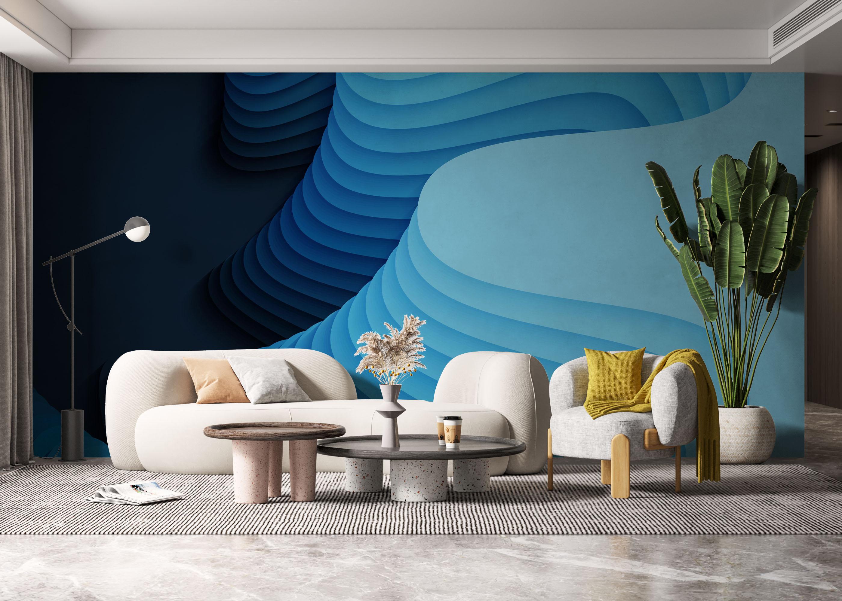 Fototapete Blue Shades Paper mockup 6