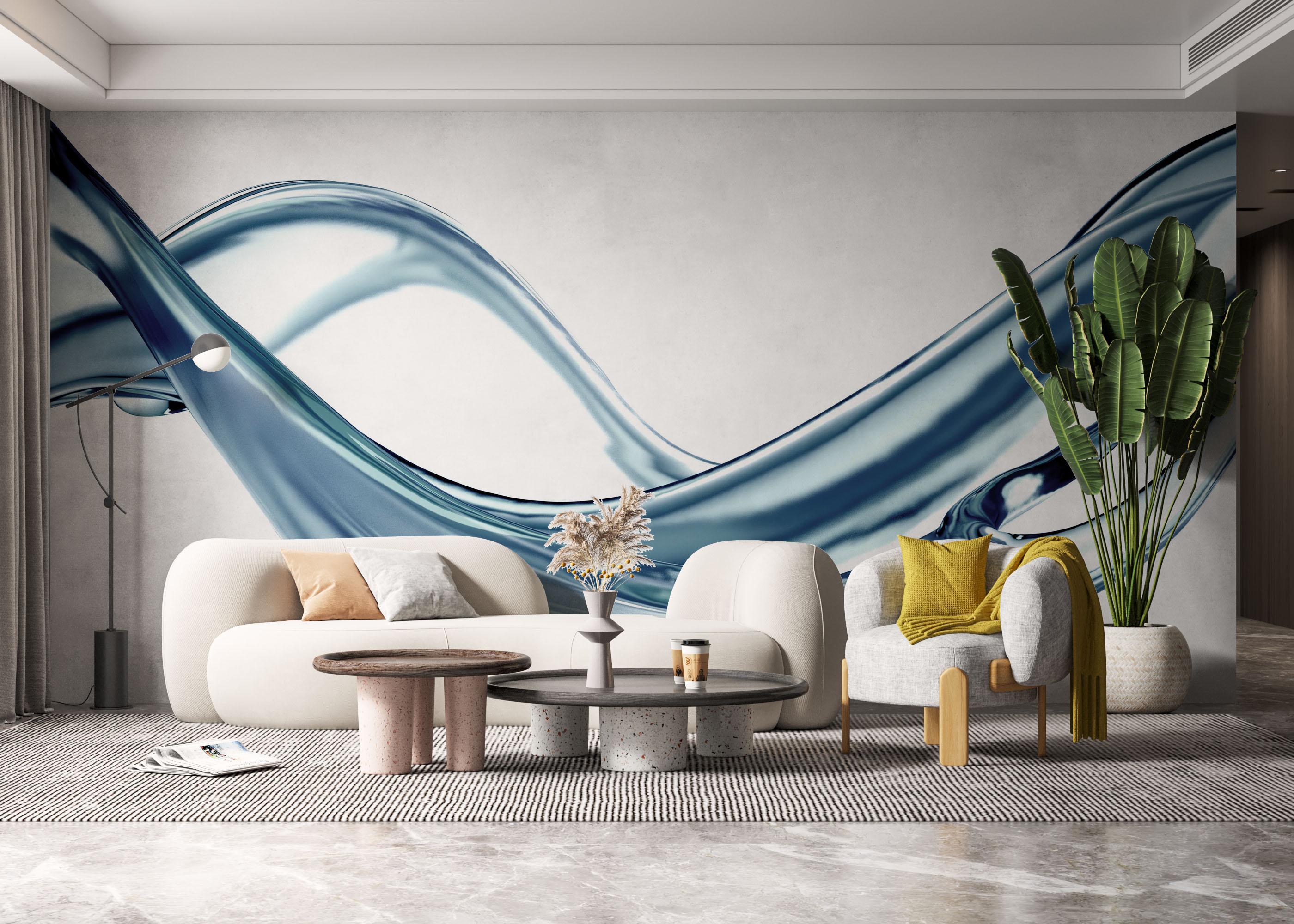 Fototapete Clear Blue Liquid mockup 6