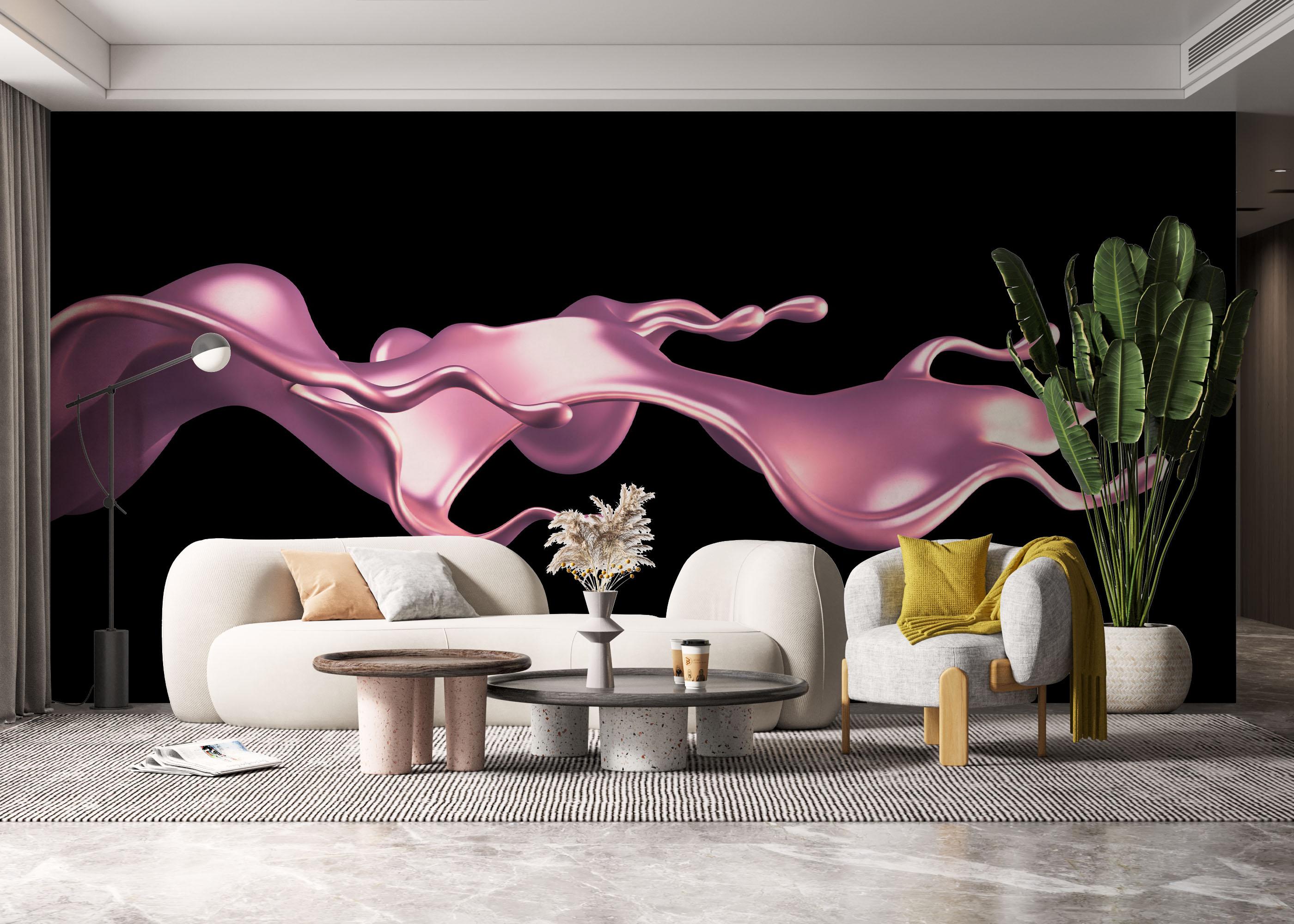 Fototapete Cool Pink Floating Liquid mockup 6