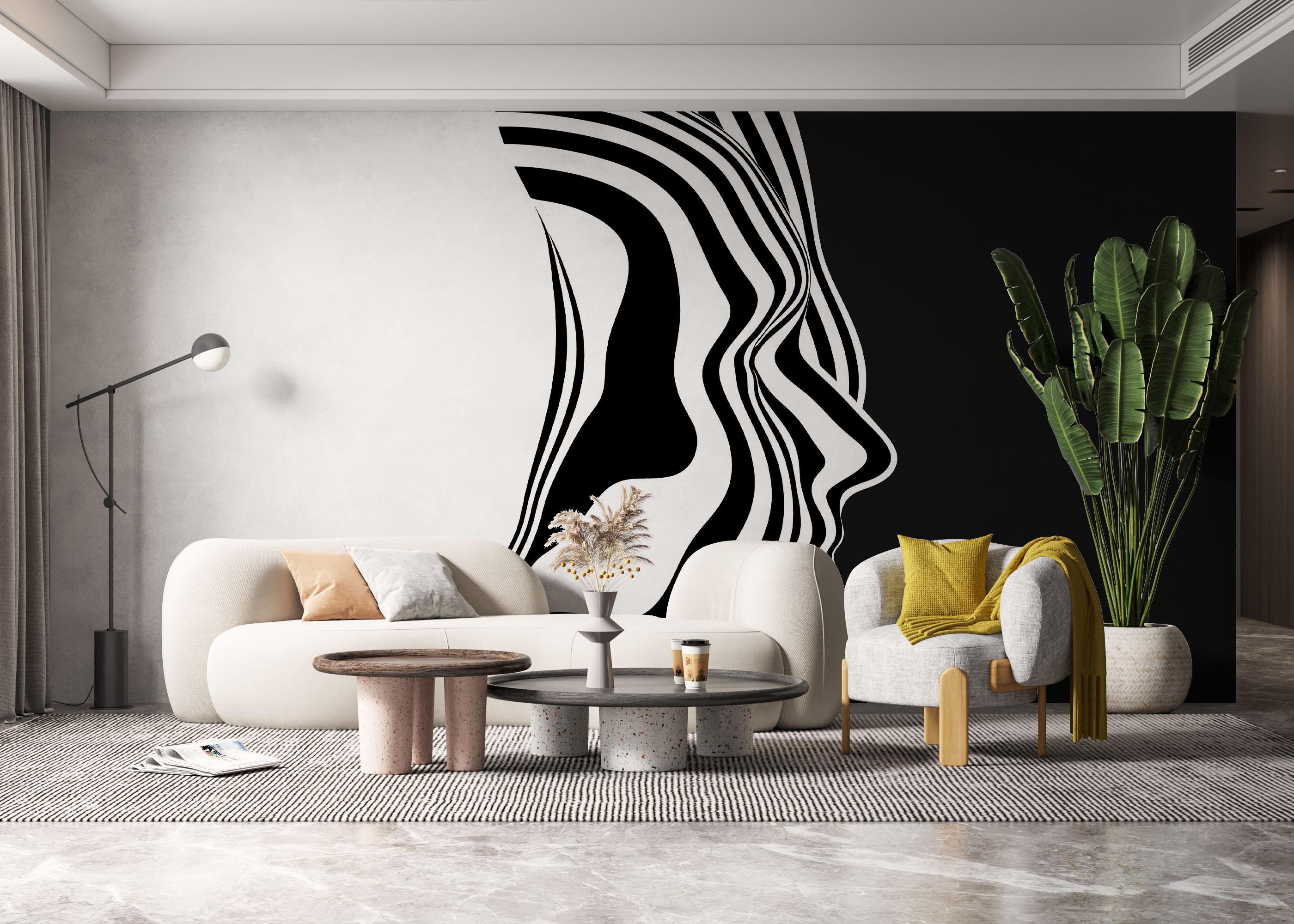 Fototapete Face 3d Line mockup 6