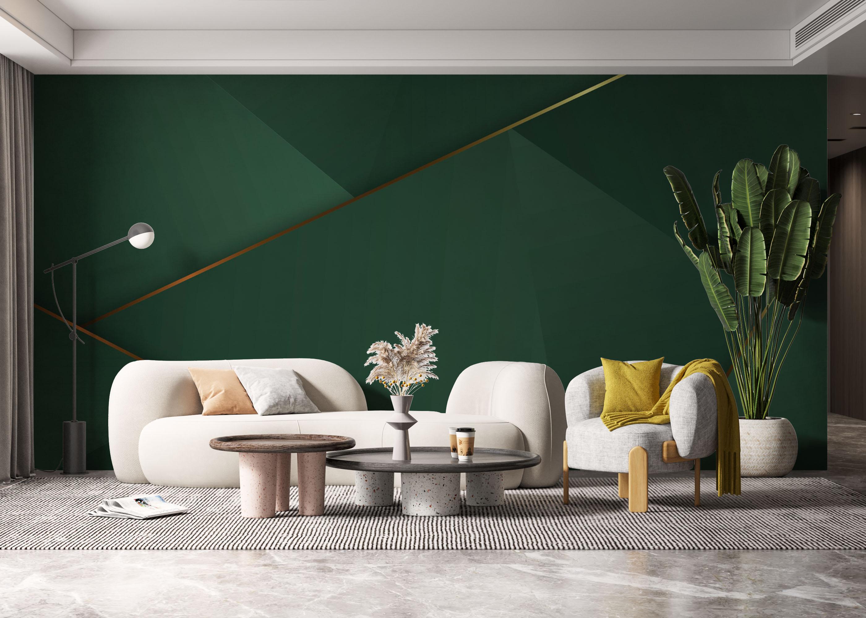 Fototapete Gold 3d Triangle Line mockup 6