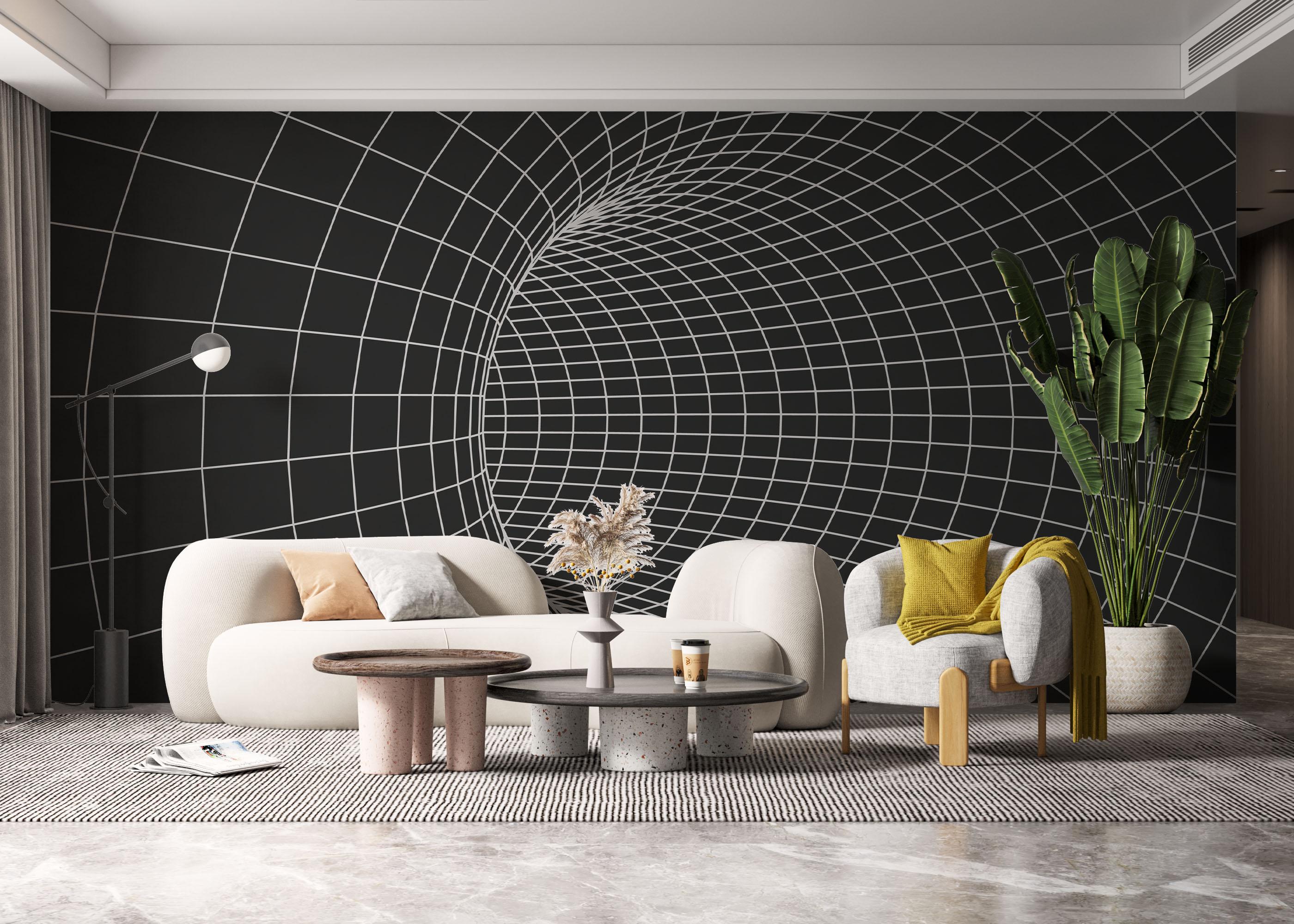 Fototapete Grey Tunnel Line mockup 6