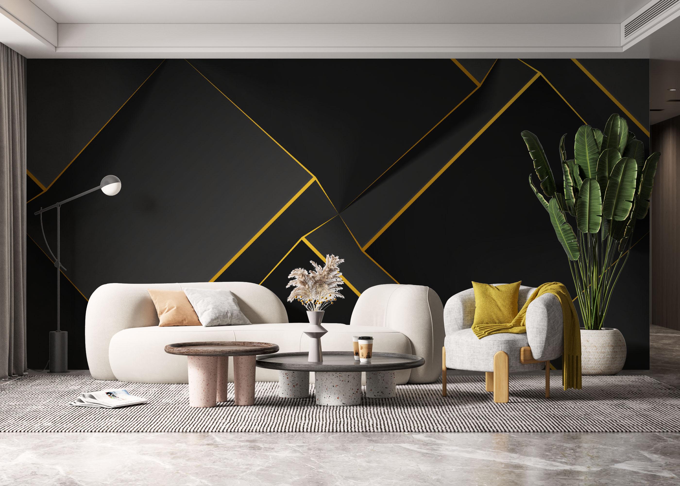 Fototapete Volumetric Yellow Cubes mockup 6