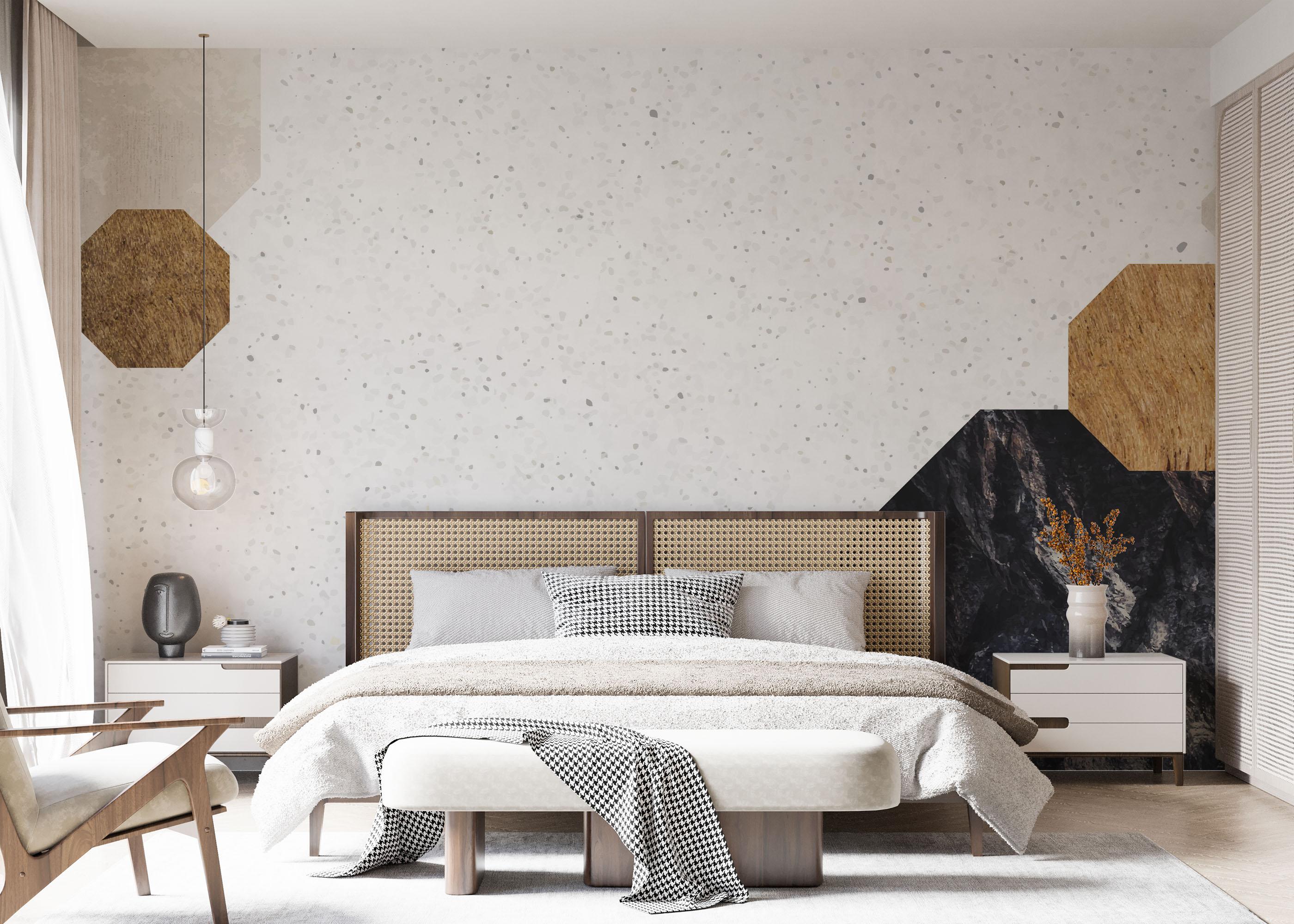 Fototapete Black Rock Hexagon mockup 7