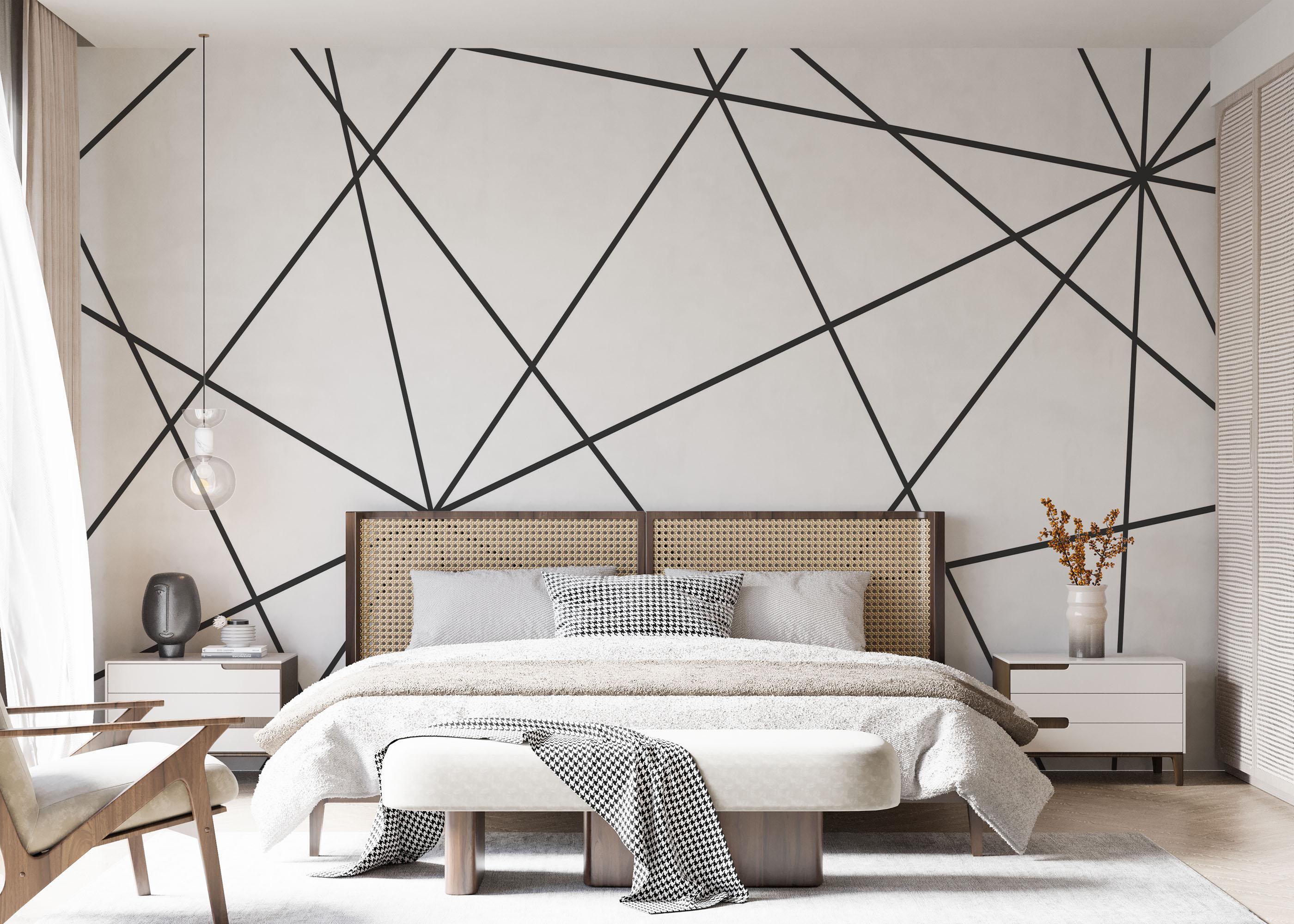 Fototapete Black Triangle Cut mockup 7