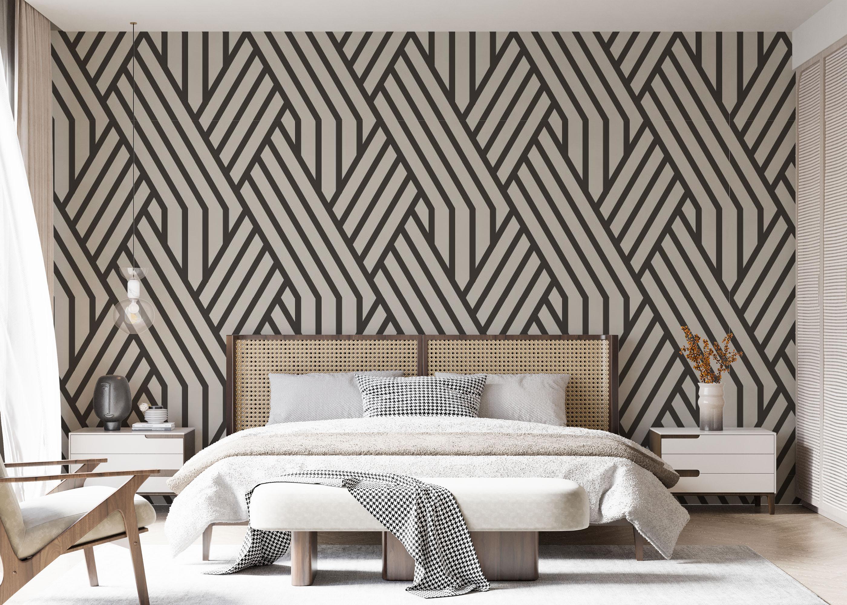 Fototapete Brown Geometric Line mockup 7