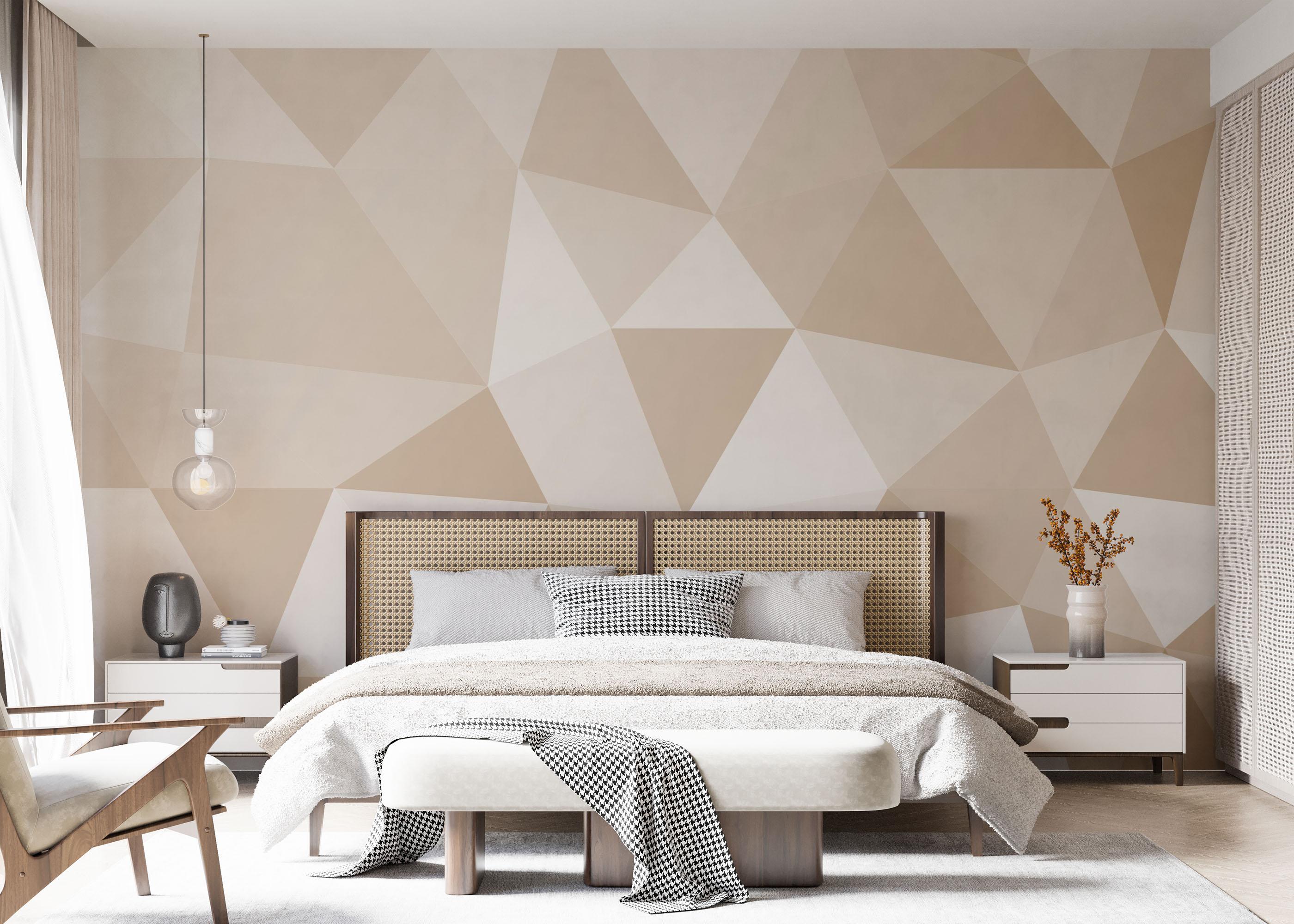 Fototapete Cream Triangle Art mockup 7