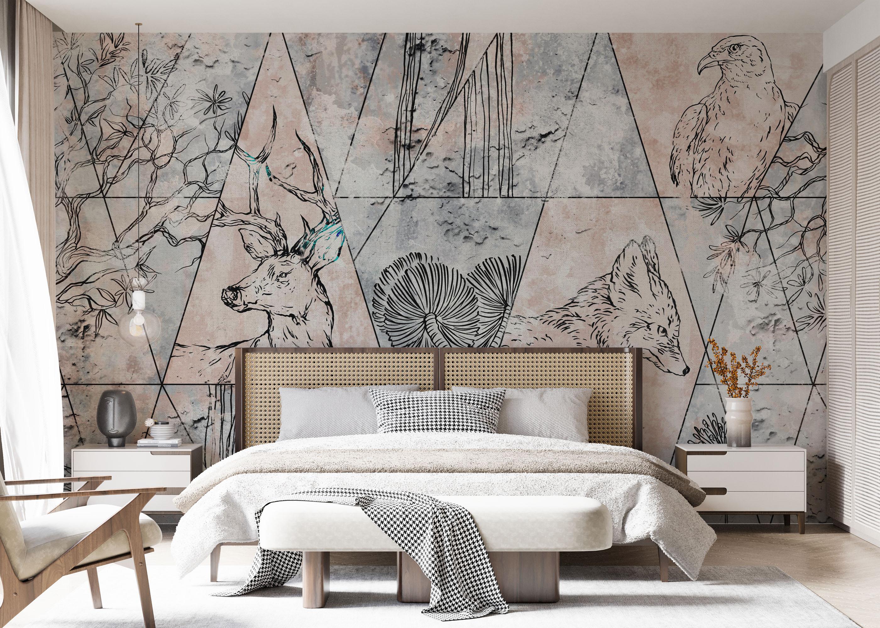 Fototapete Geometric Forest mockup 7