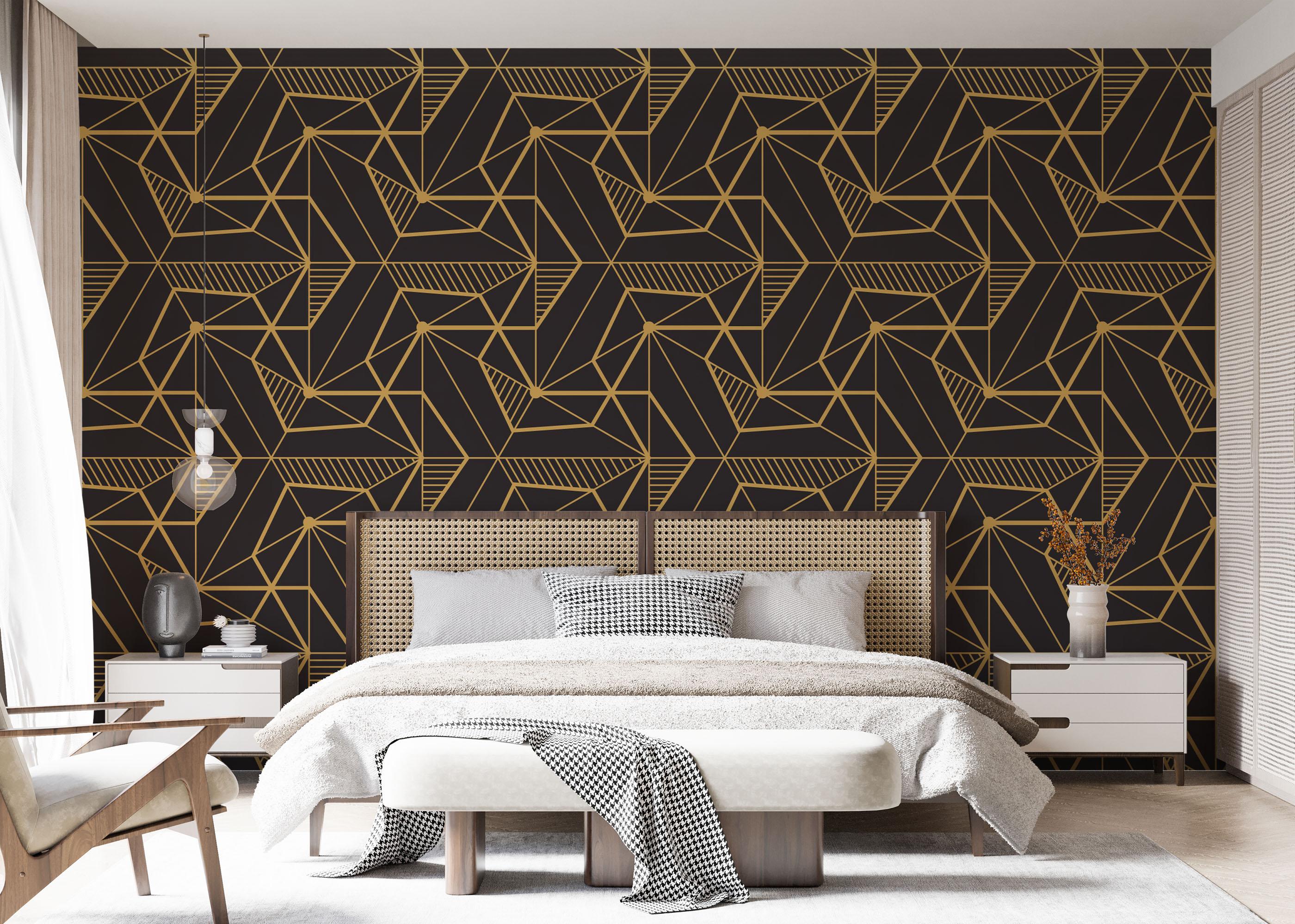 Fototapete Gold Art Triangle mockup 7