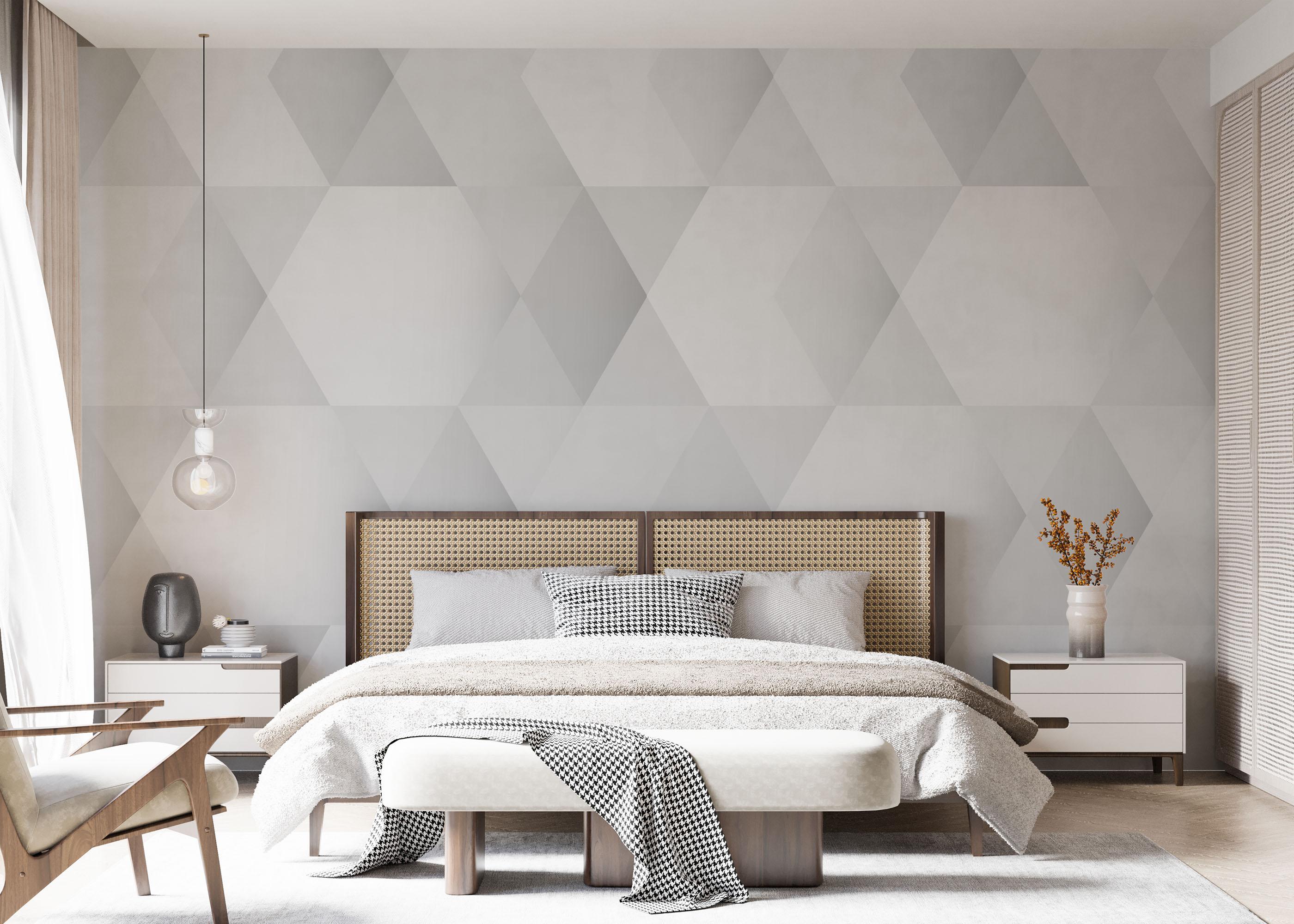 Fototapete Grey Hexagonal Art mockup 7