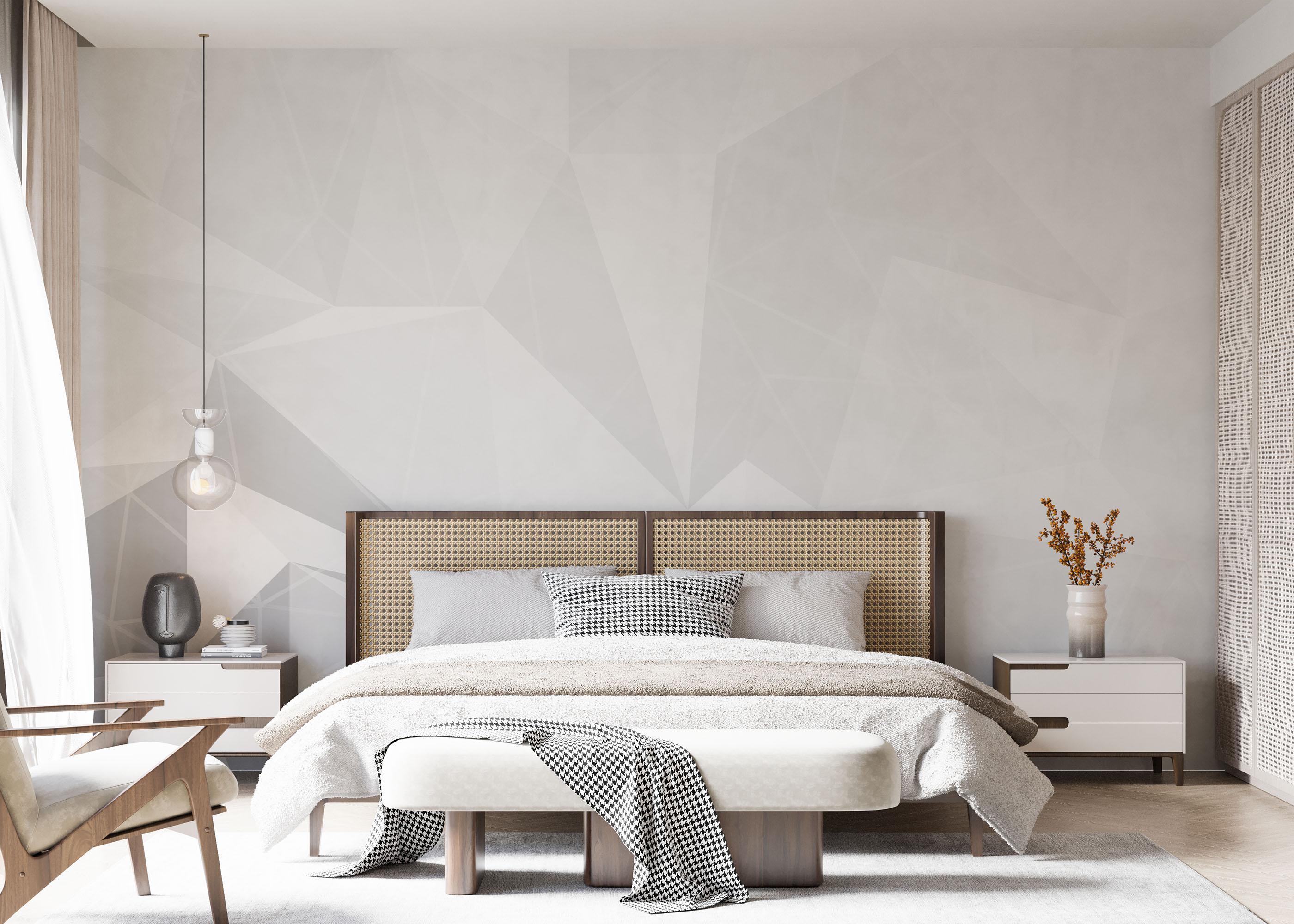 Fototapete Grey Triangle Wall mockup 7