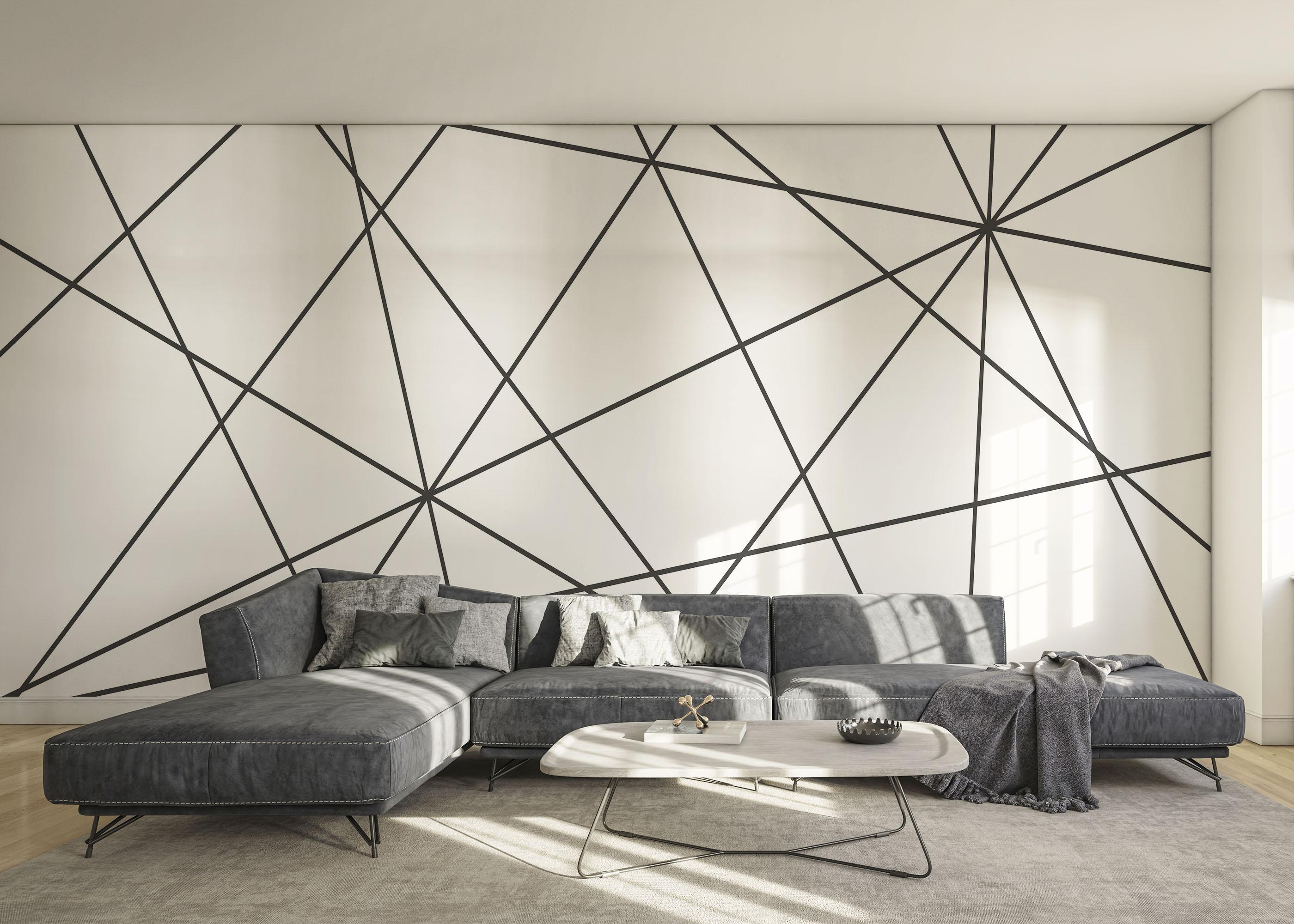 Fototapete Black Triangle Cut mockup 0