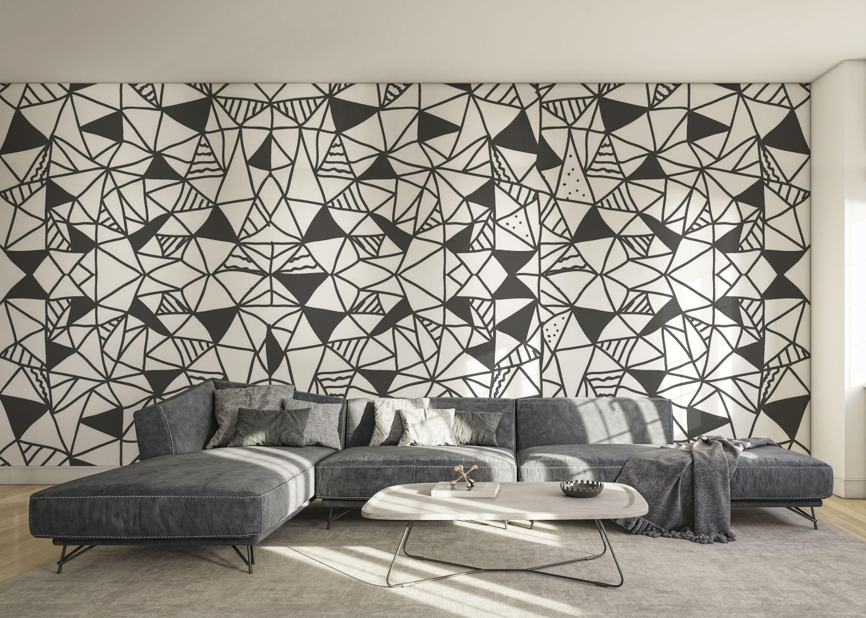 Fototapete Black Triangles Pattern mockup 0