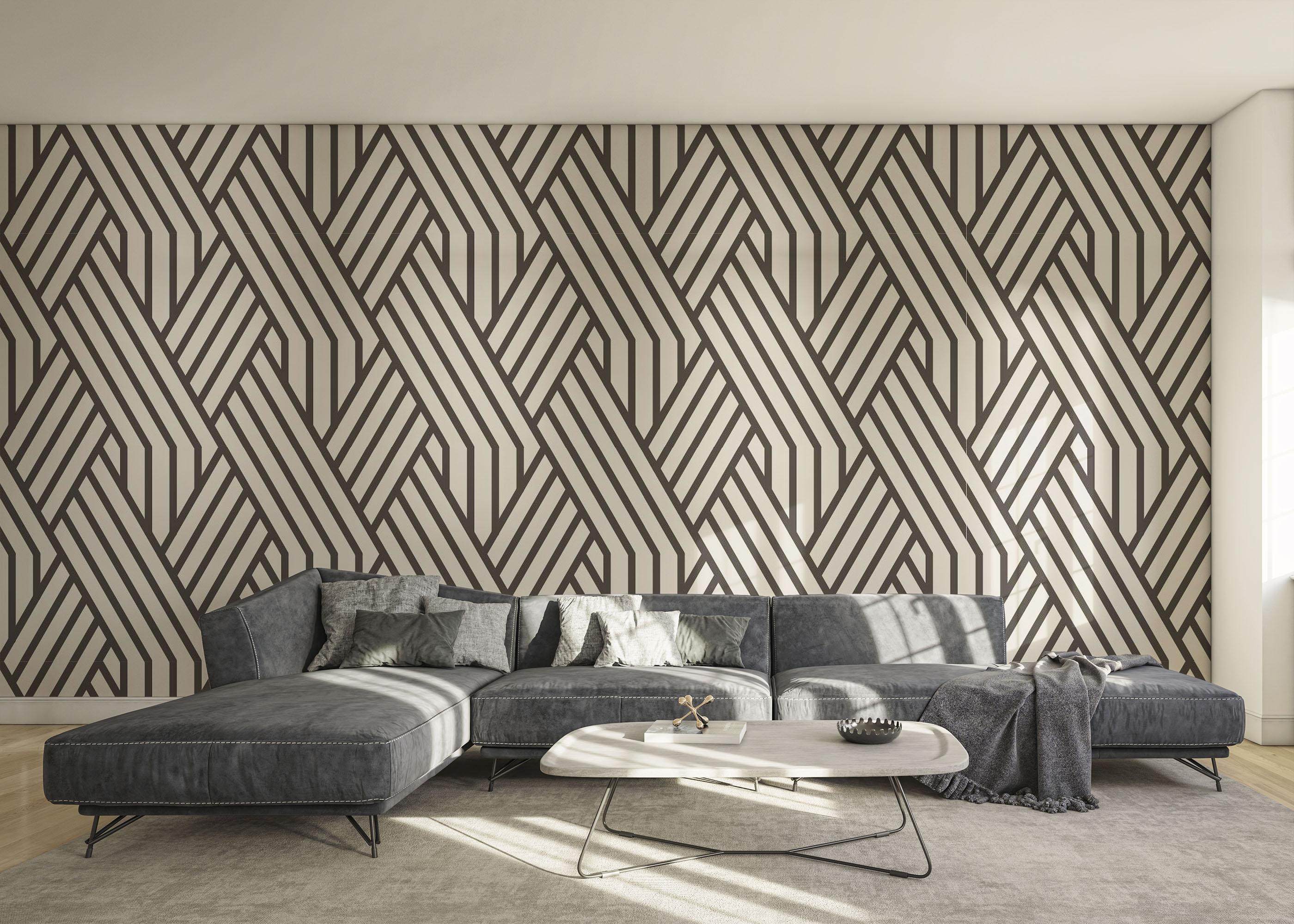 Fototapete Brown Geometric Line mockup 0