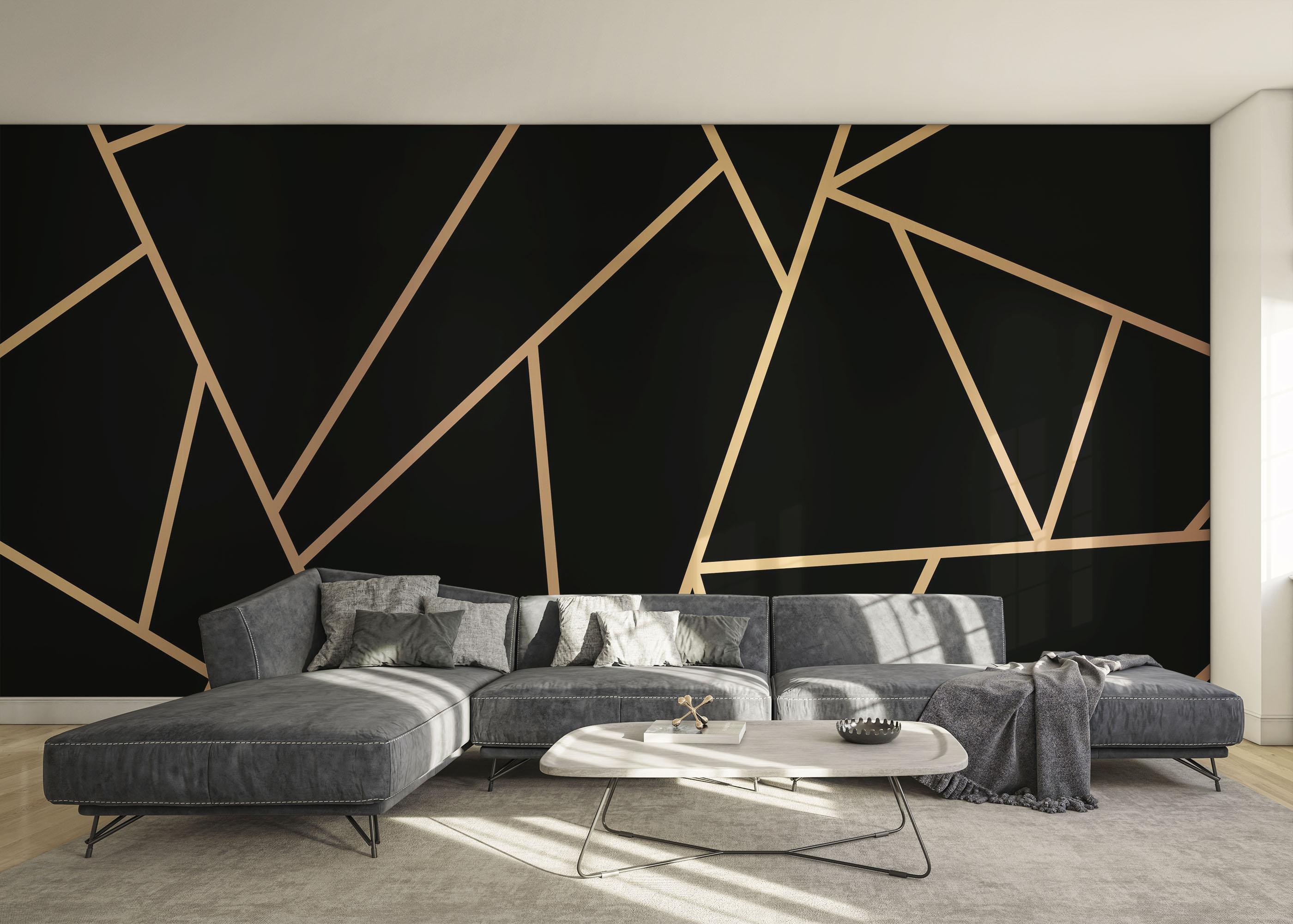 Fototapete Cream Line Triangle mockup 0