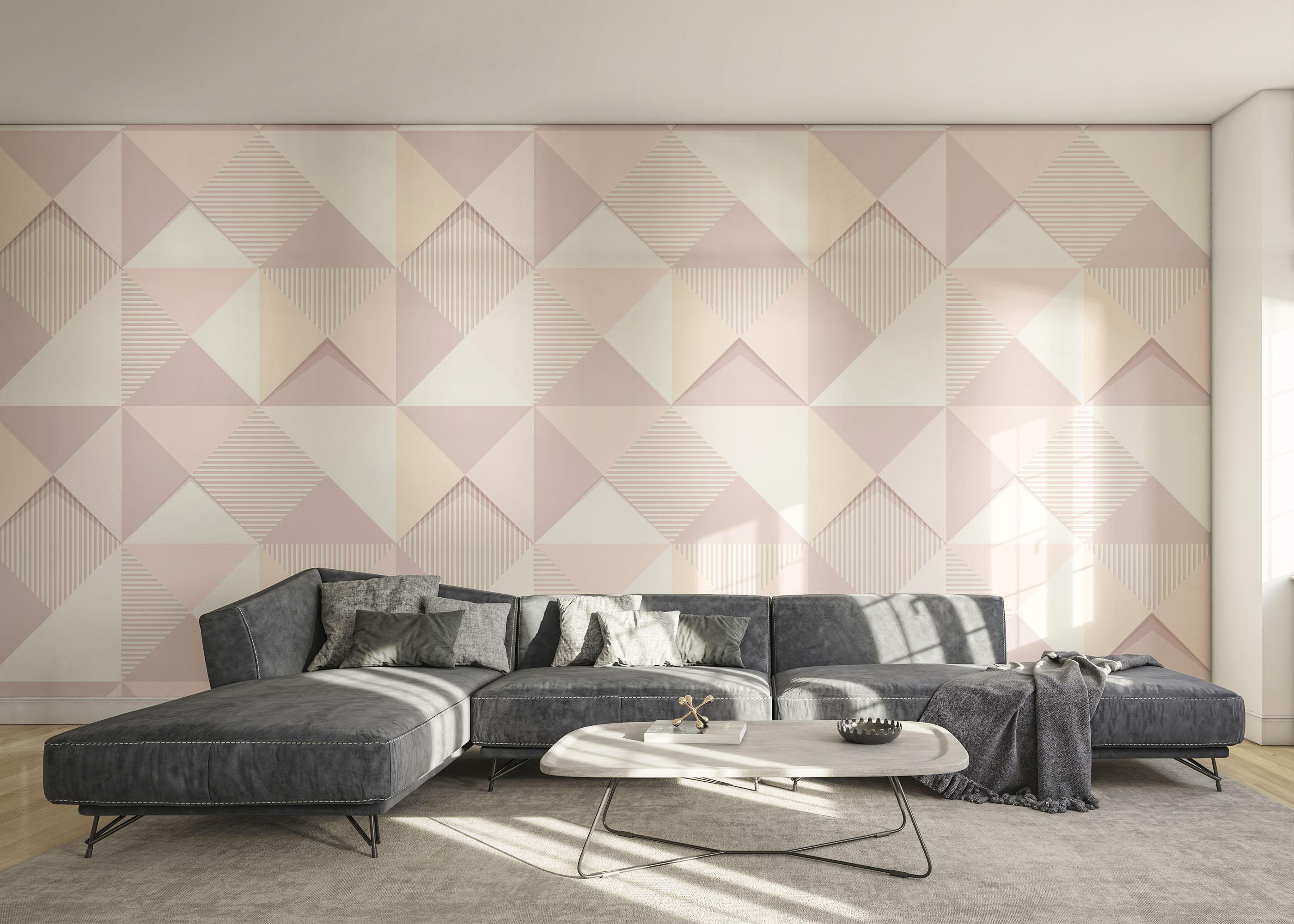 Fototapete Cream Purple Square mockup 0