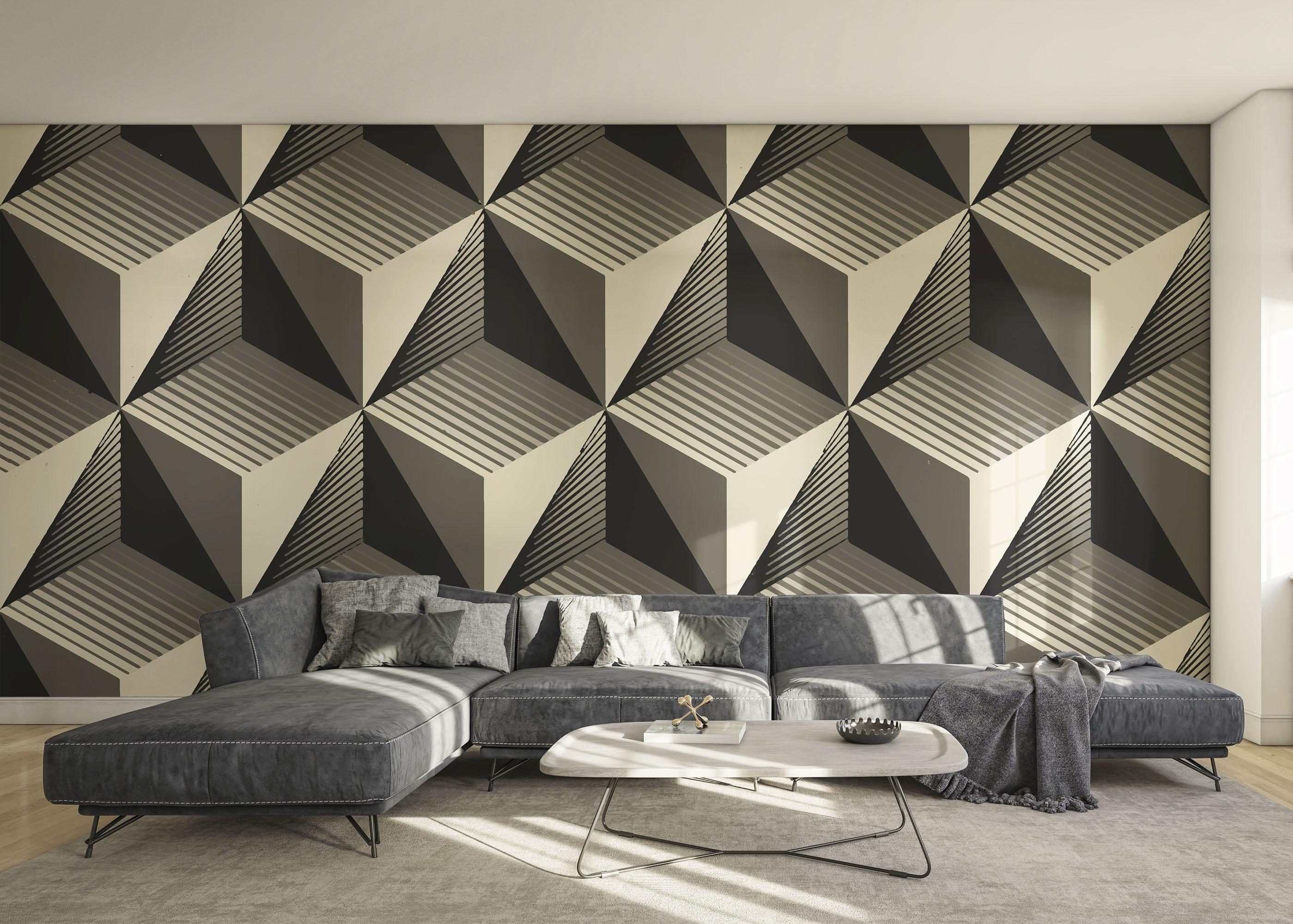 Fototapete Cream Square Shadow mockup 0