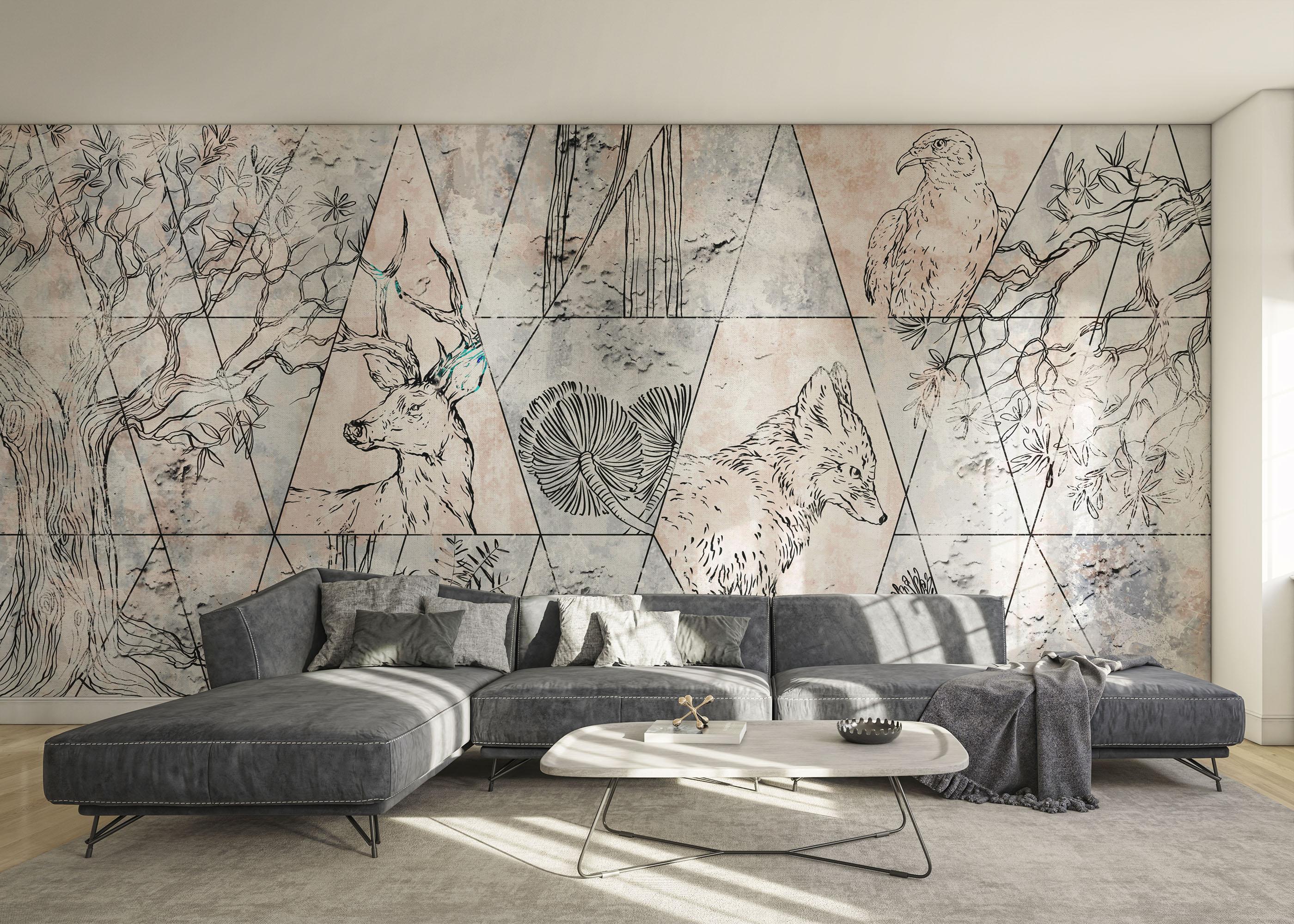 Fototapete Geometric Forest mockup 0