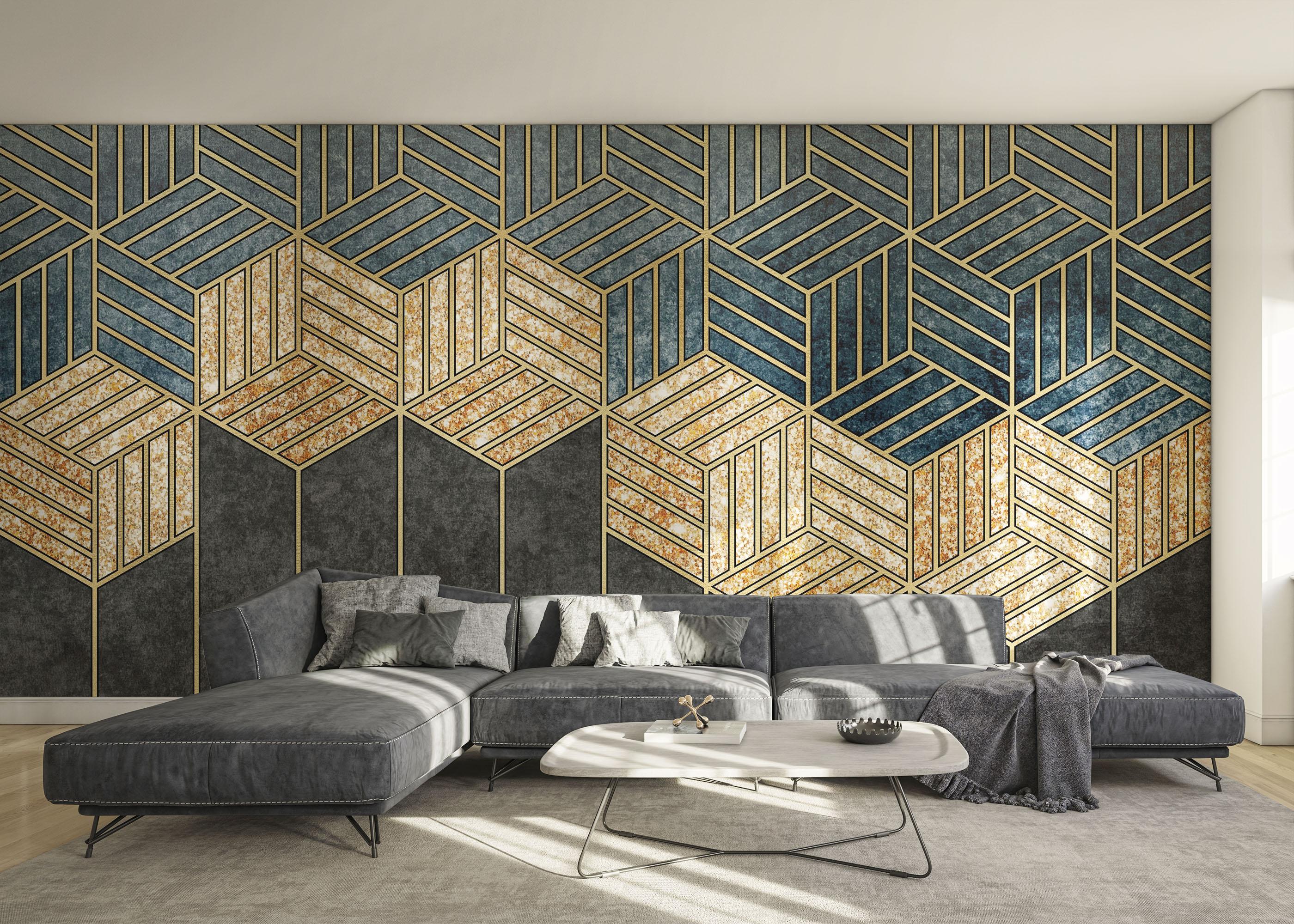 Fototapete Geometric Wheat mockup 0