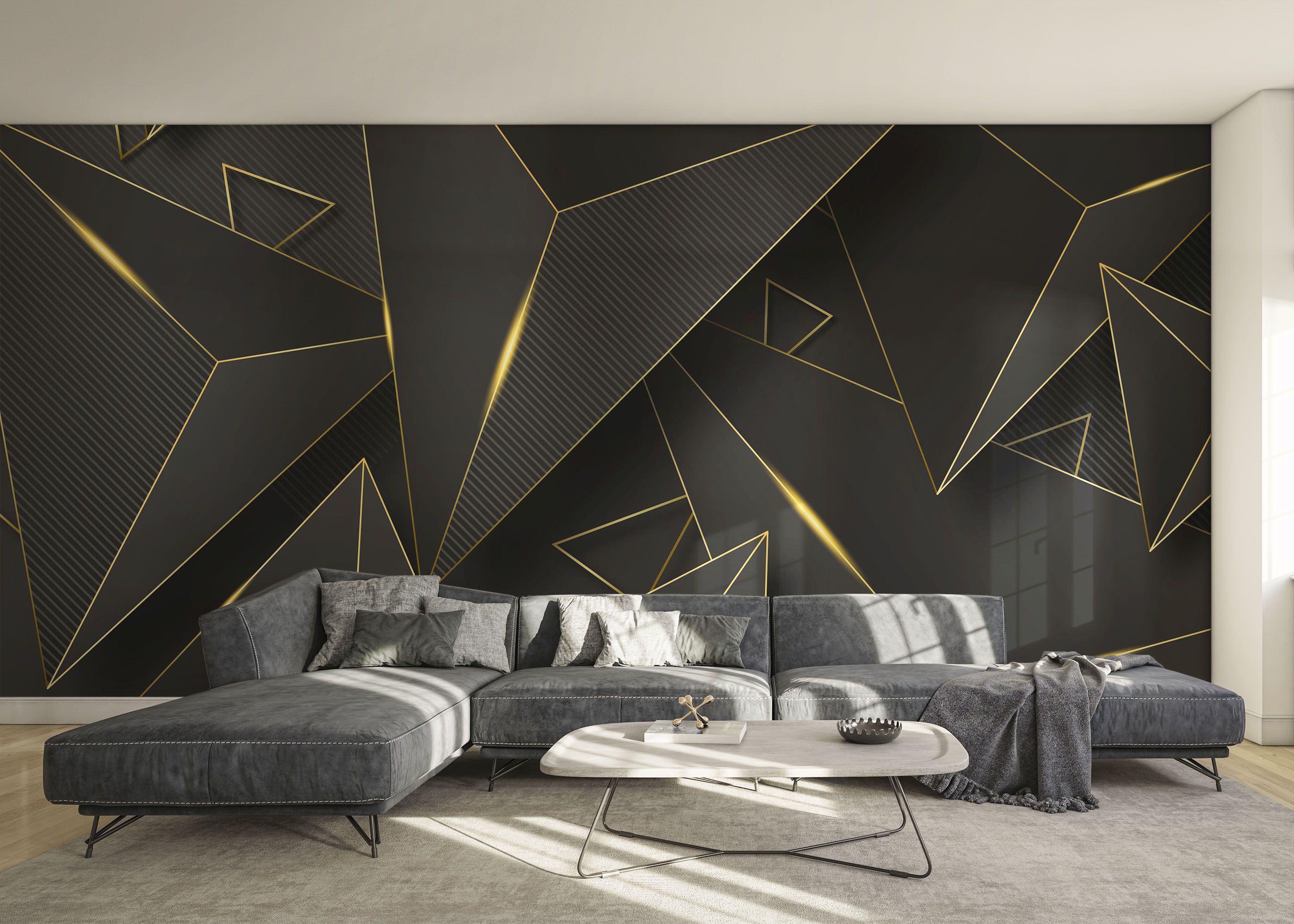 Grey Gold Triangle mockup 0