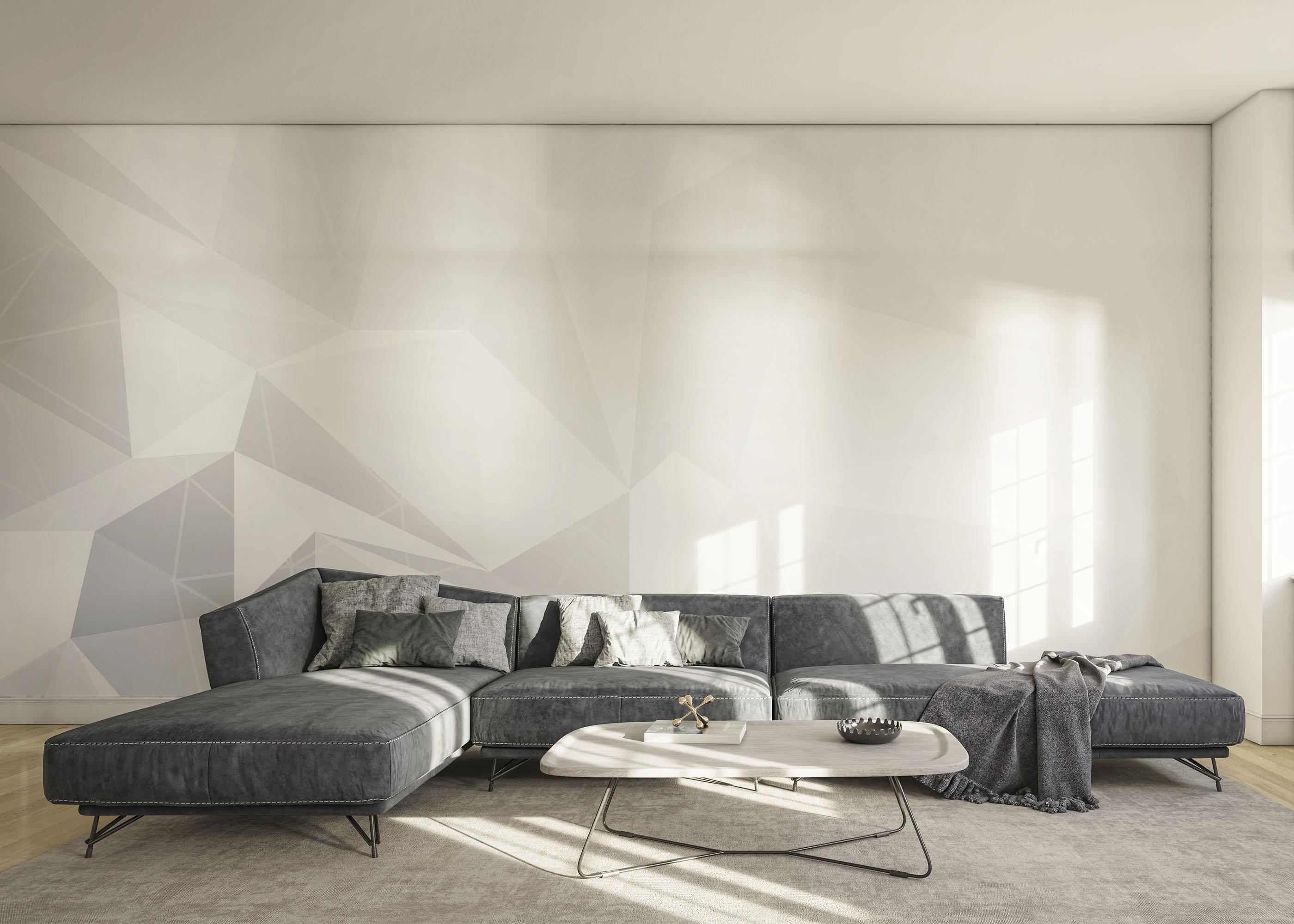 Fototapete Grey Triangle Wall mockup 0