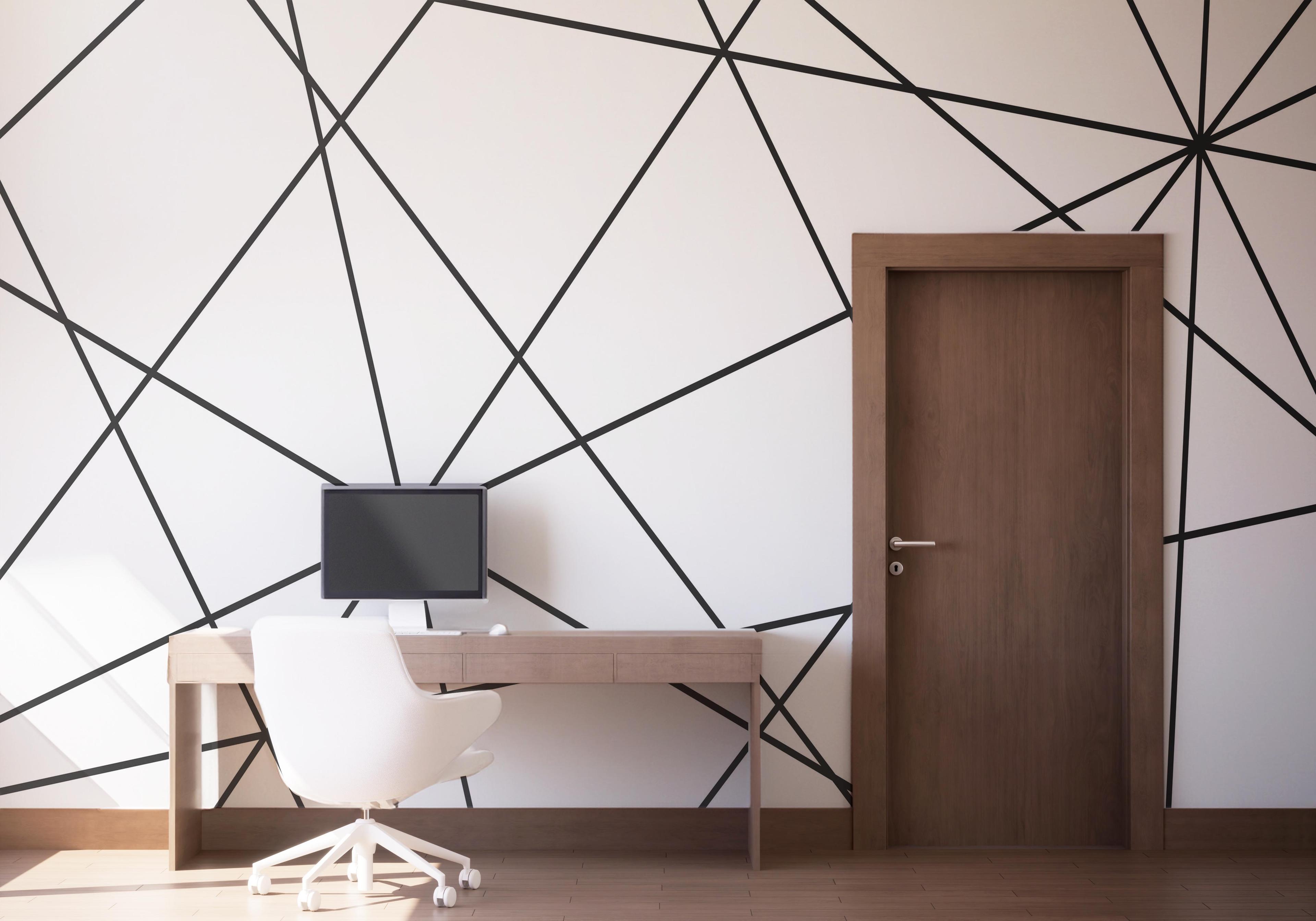 Fototapete Black Triangle Cut mockup 1