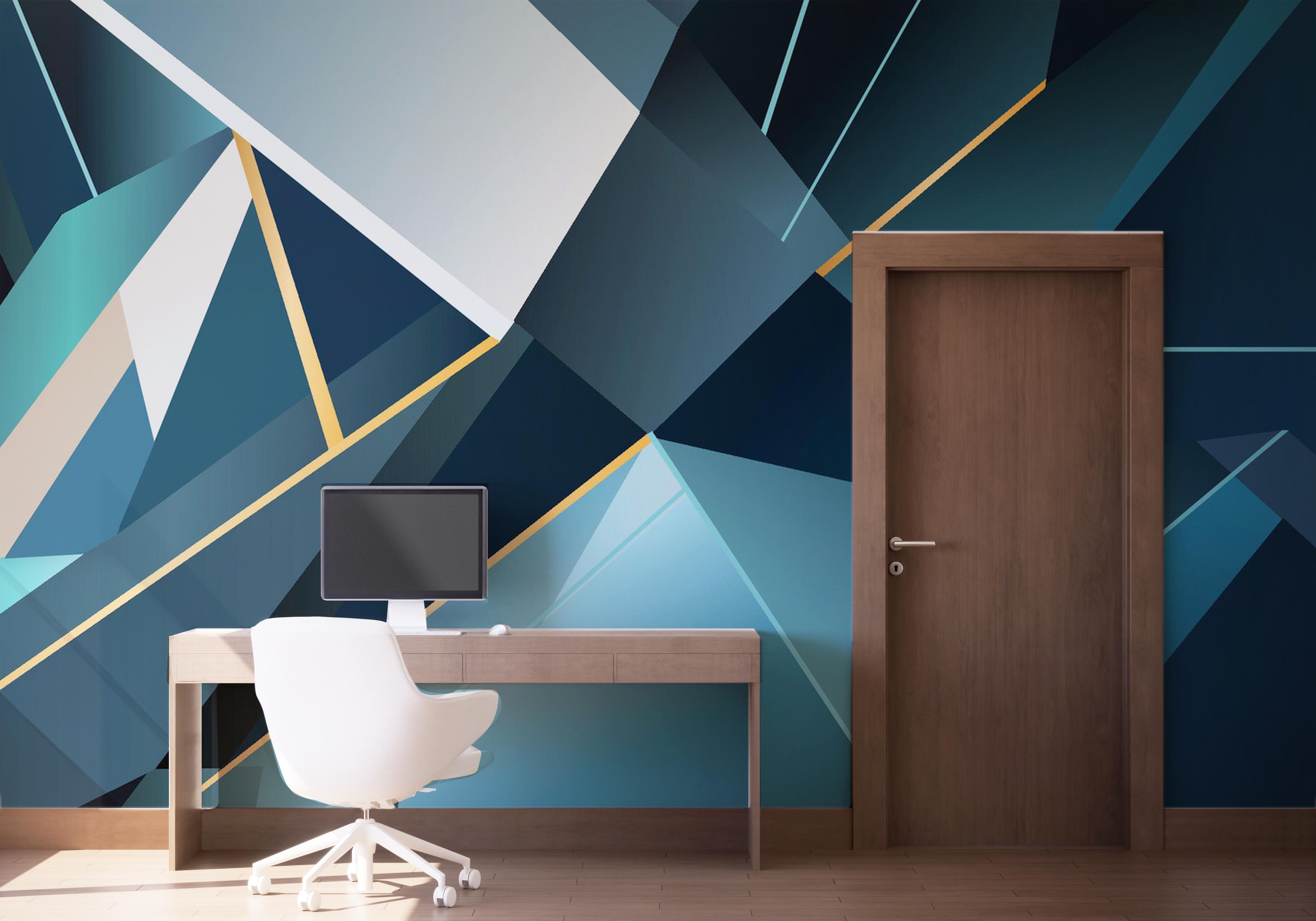 Blue Triangle Art mockup 1