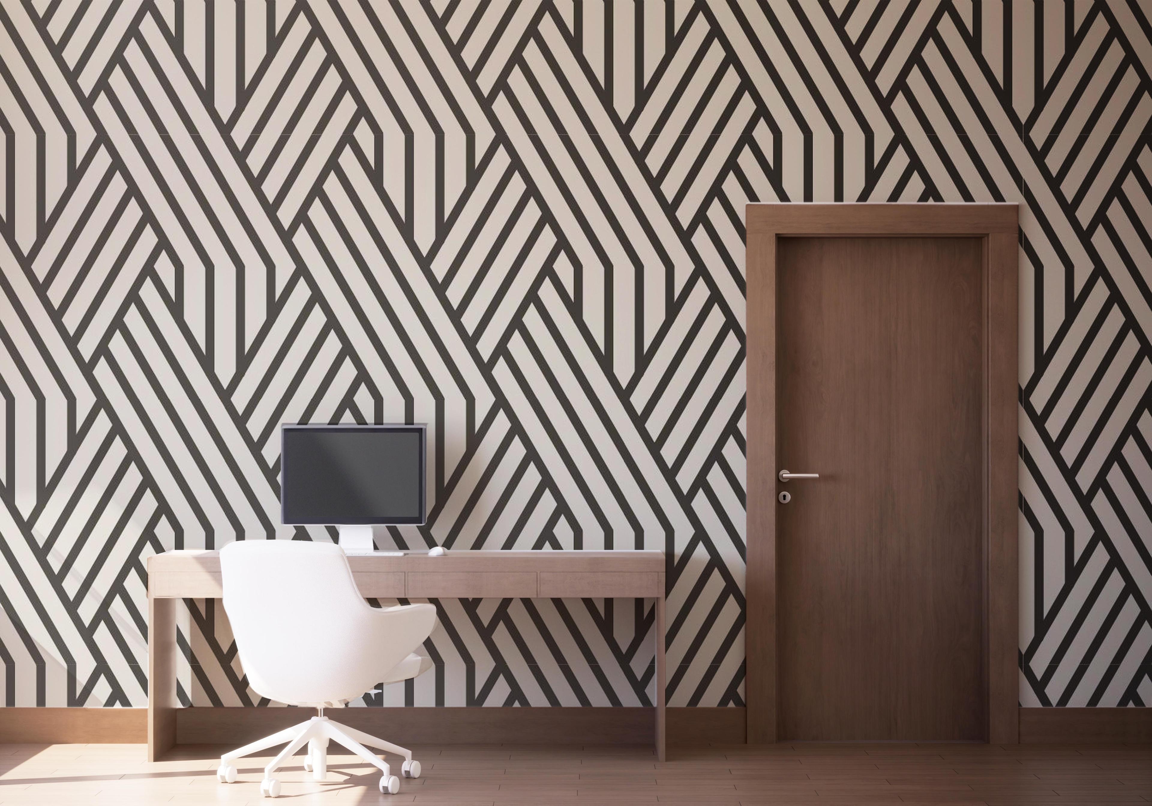 Fototapete Brown Geometric Line mockup 1