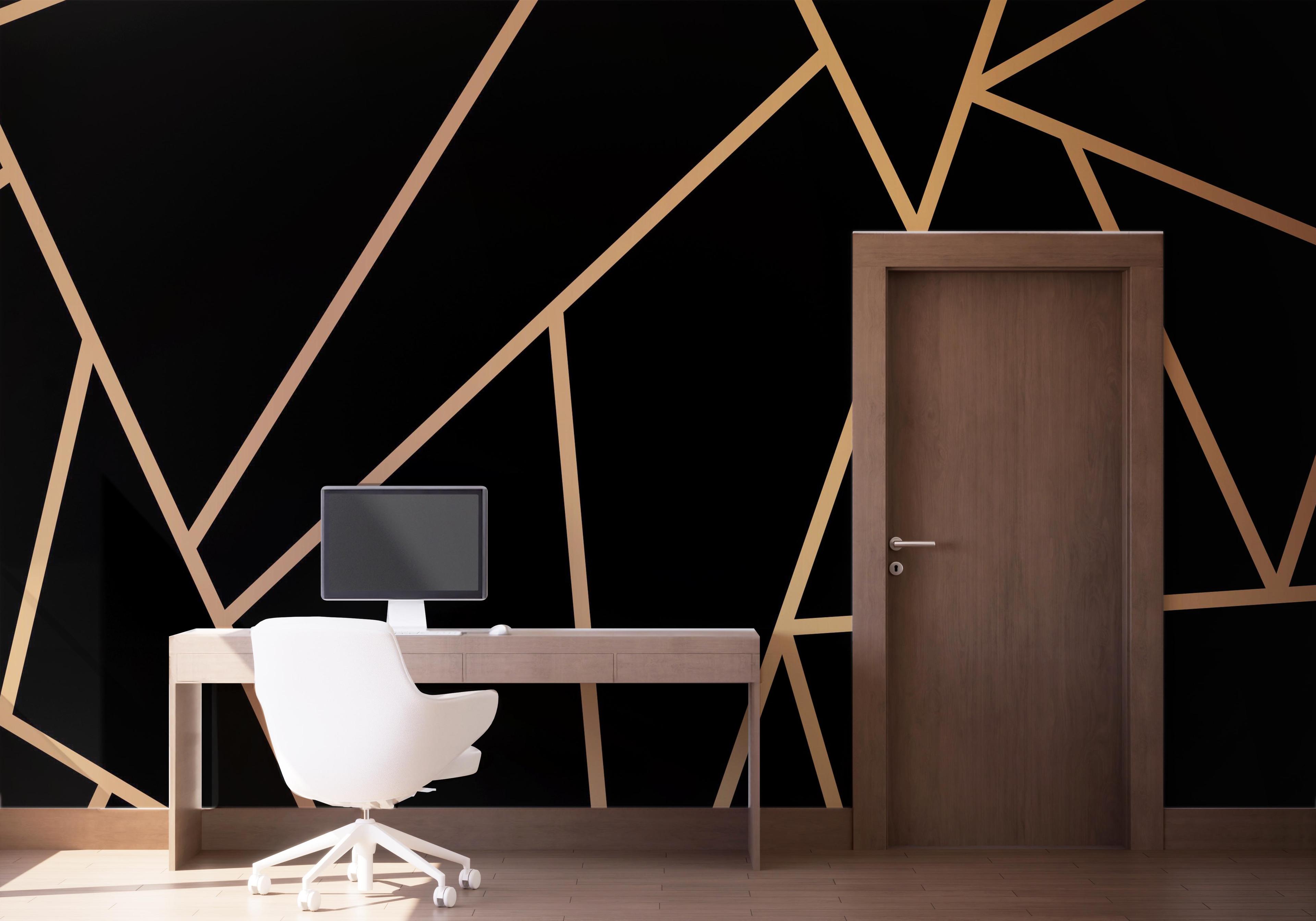 Fototapete Cream Line Triangle mockup 1