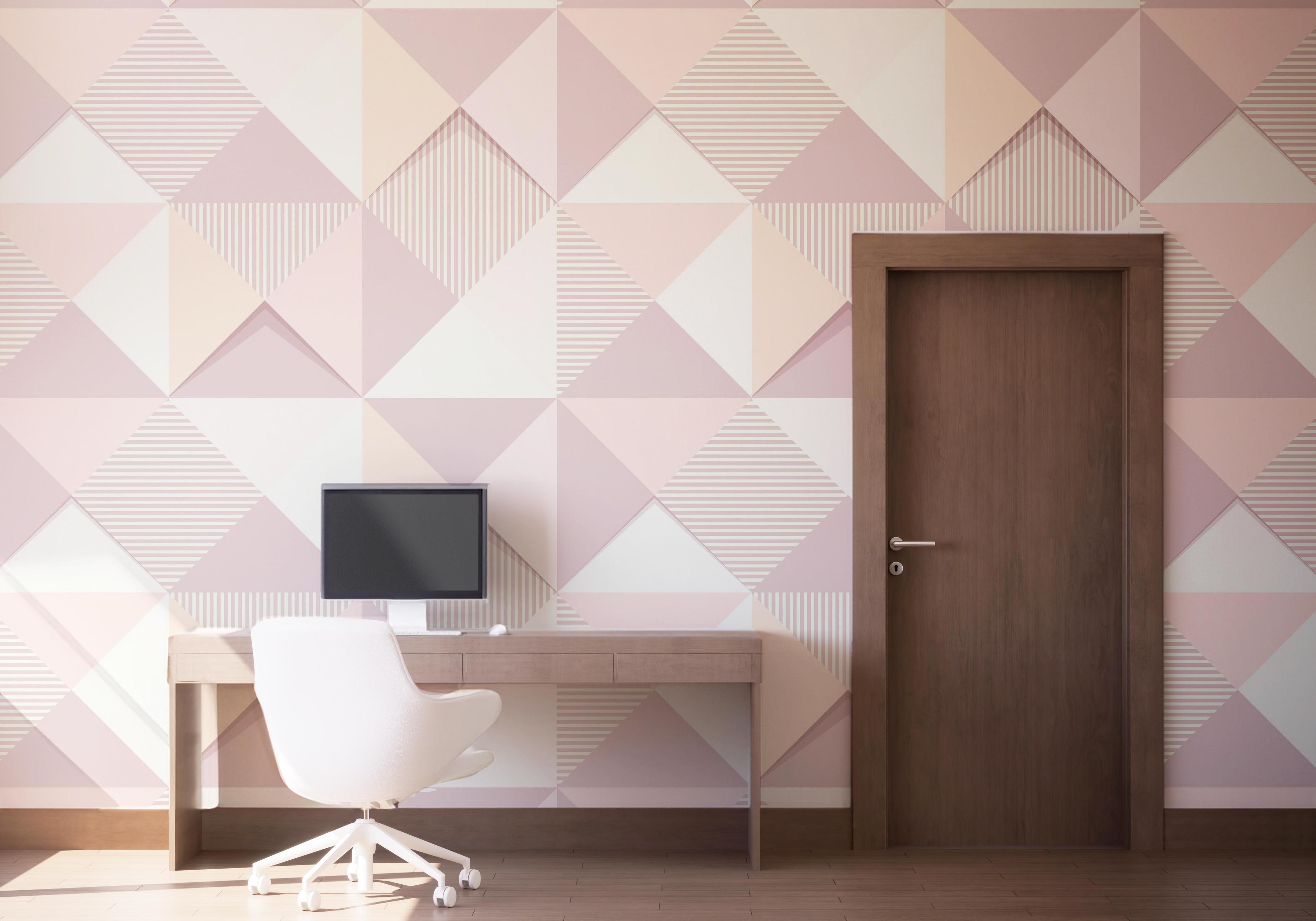 Fototapete Cream Purple Square mockup 1