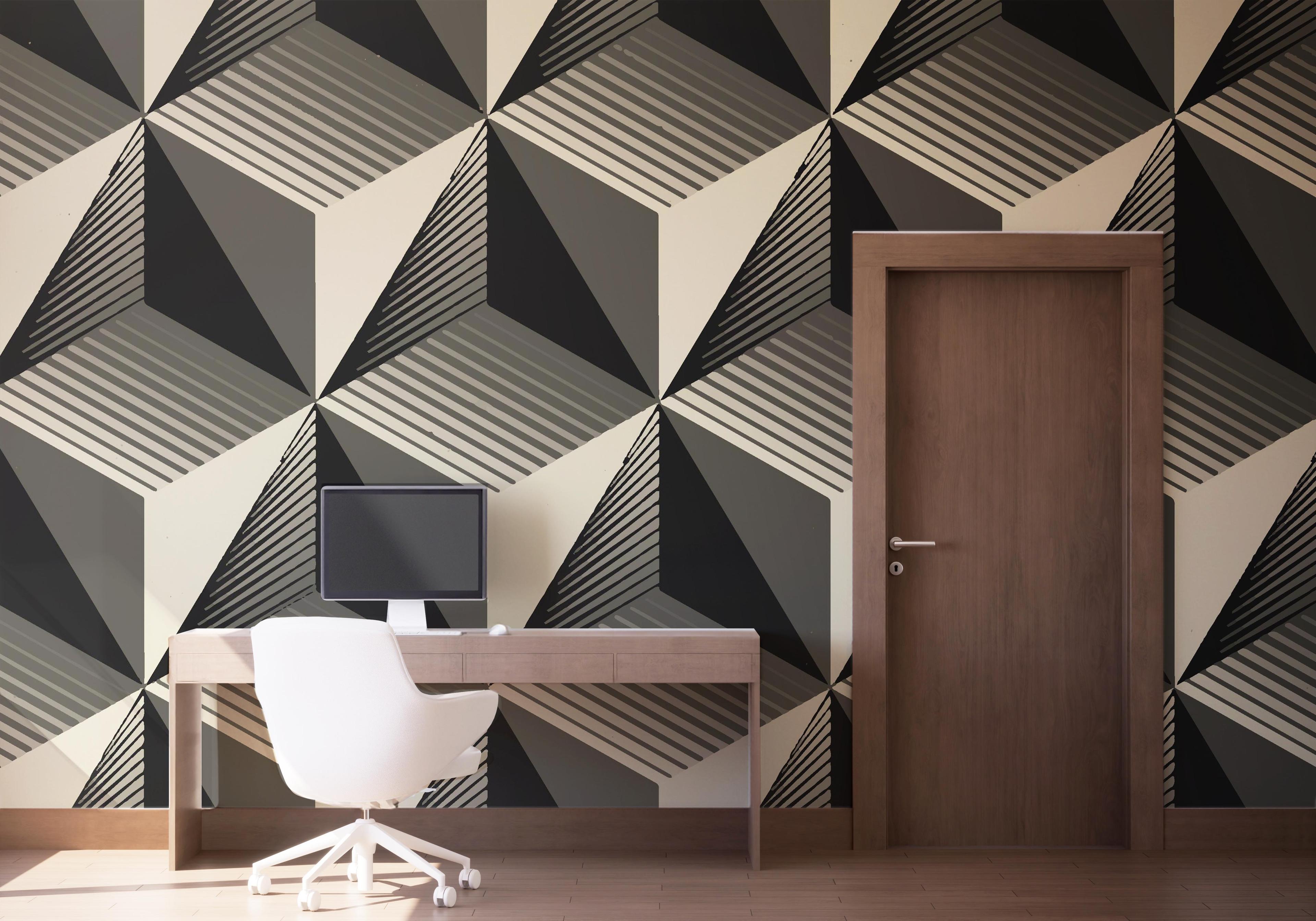 Fototapete Cream Square Shadow mockup 1