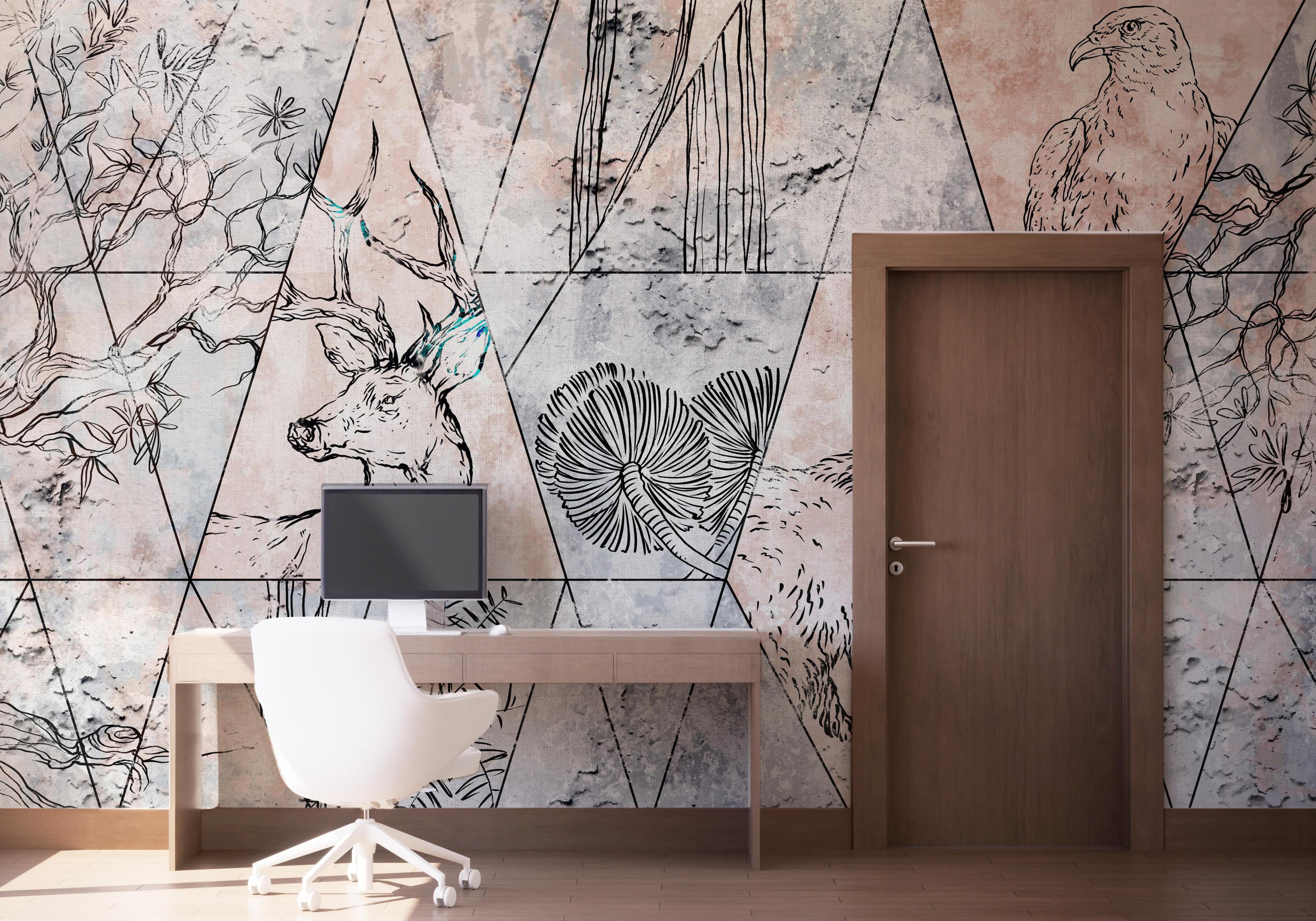 Fototapete Geometric Forest mockup 1