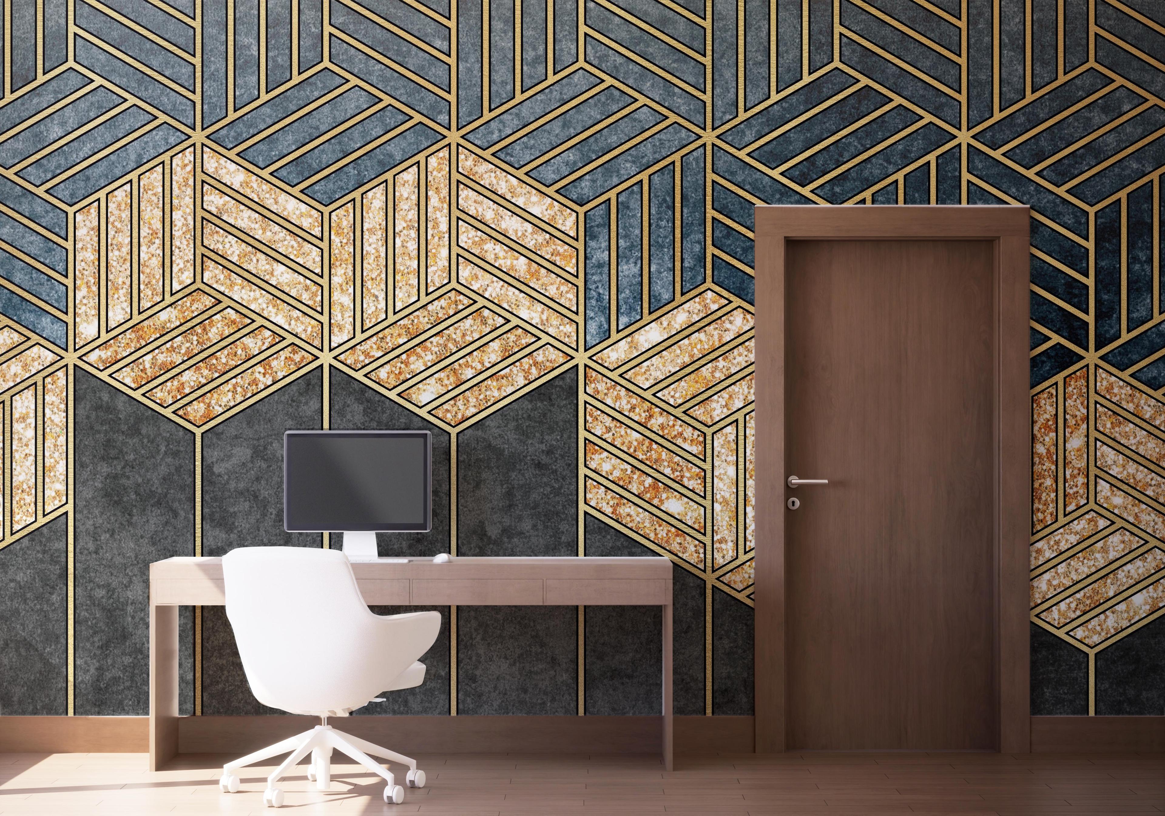 Fototapete Geometric Wheat mockup 1