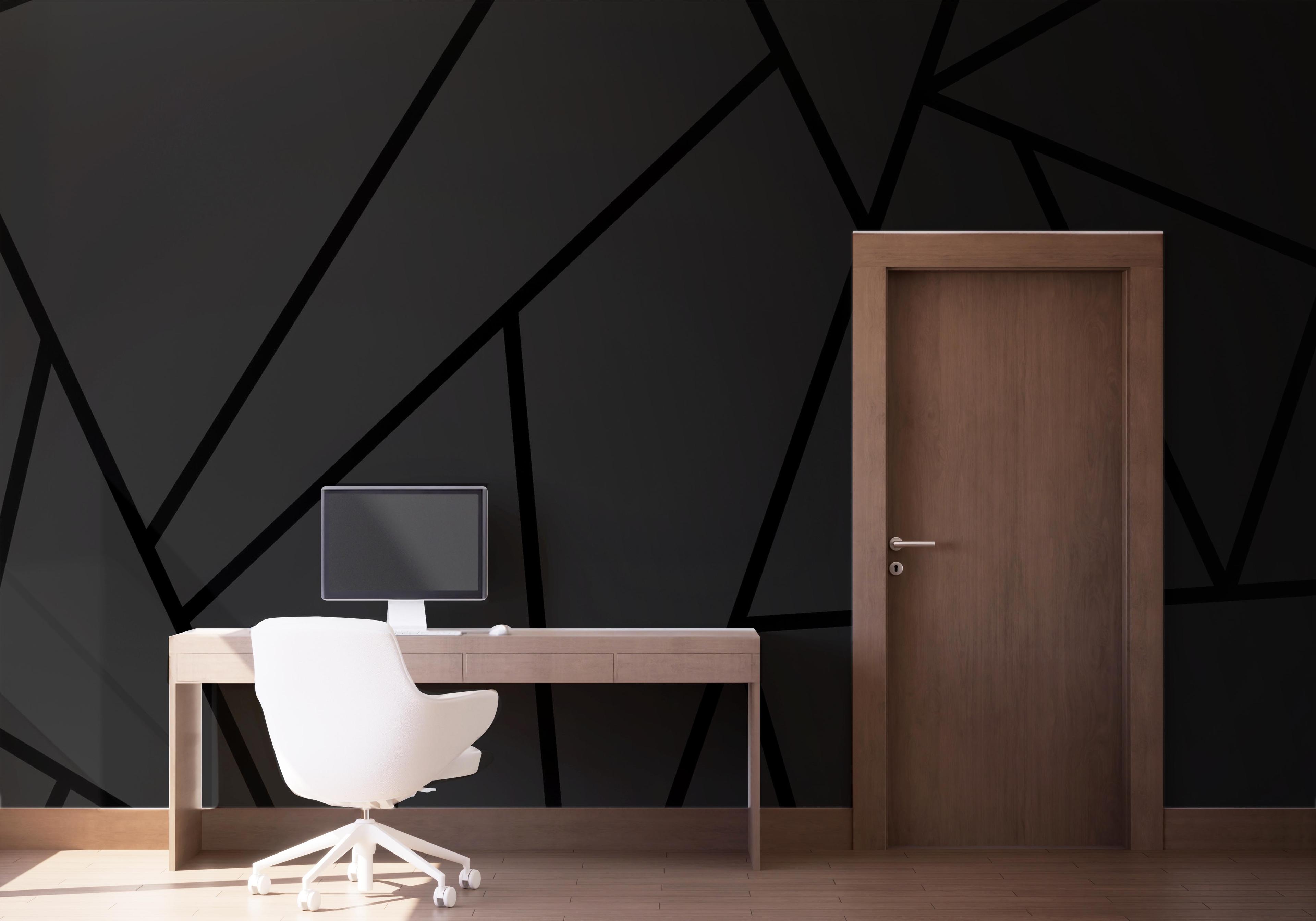 Fototapete Grey Full Triangle mockup 1