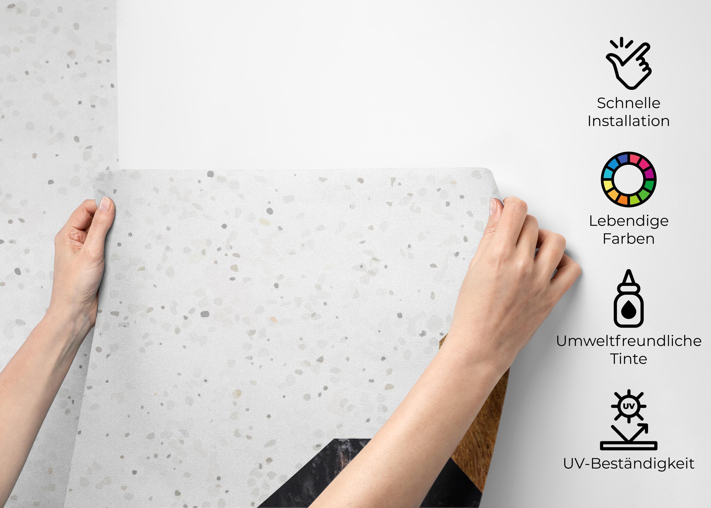 Fototapete Black Rock Hexagon mockup 2