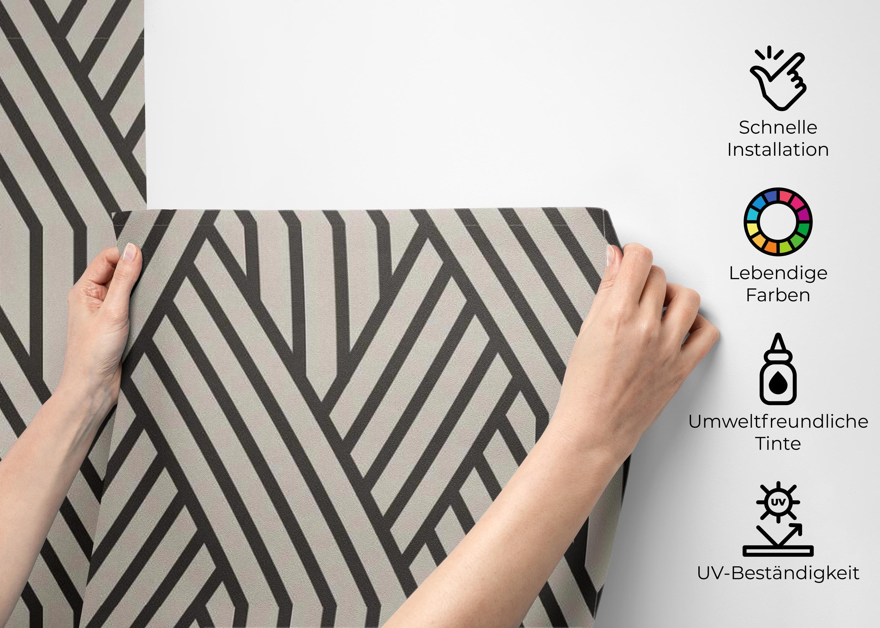 Fototapete Brown Geometric Line mockup 2