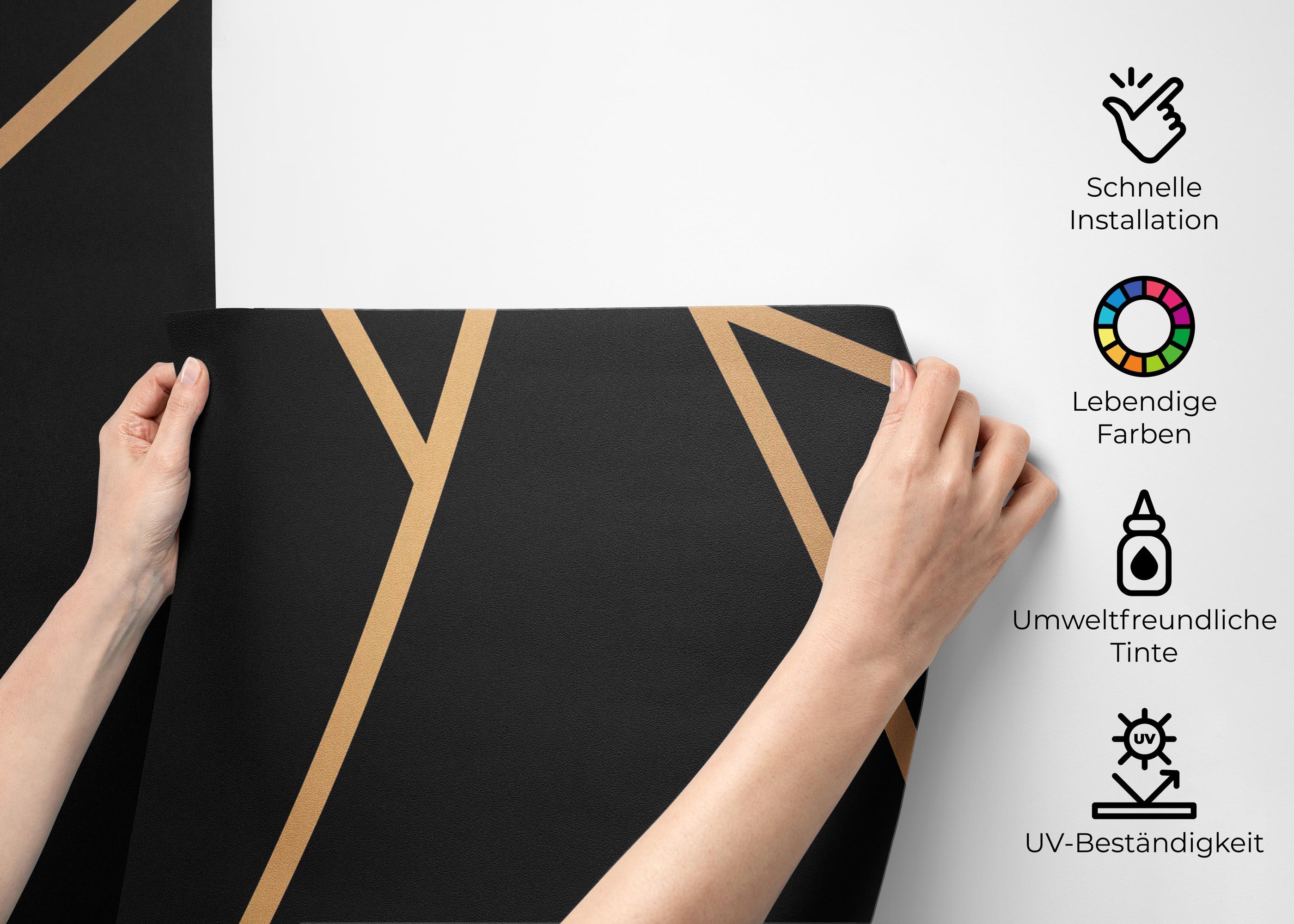 Fototapete Cream Line Triangle mockup 2